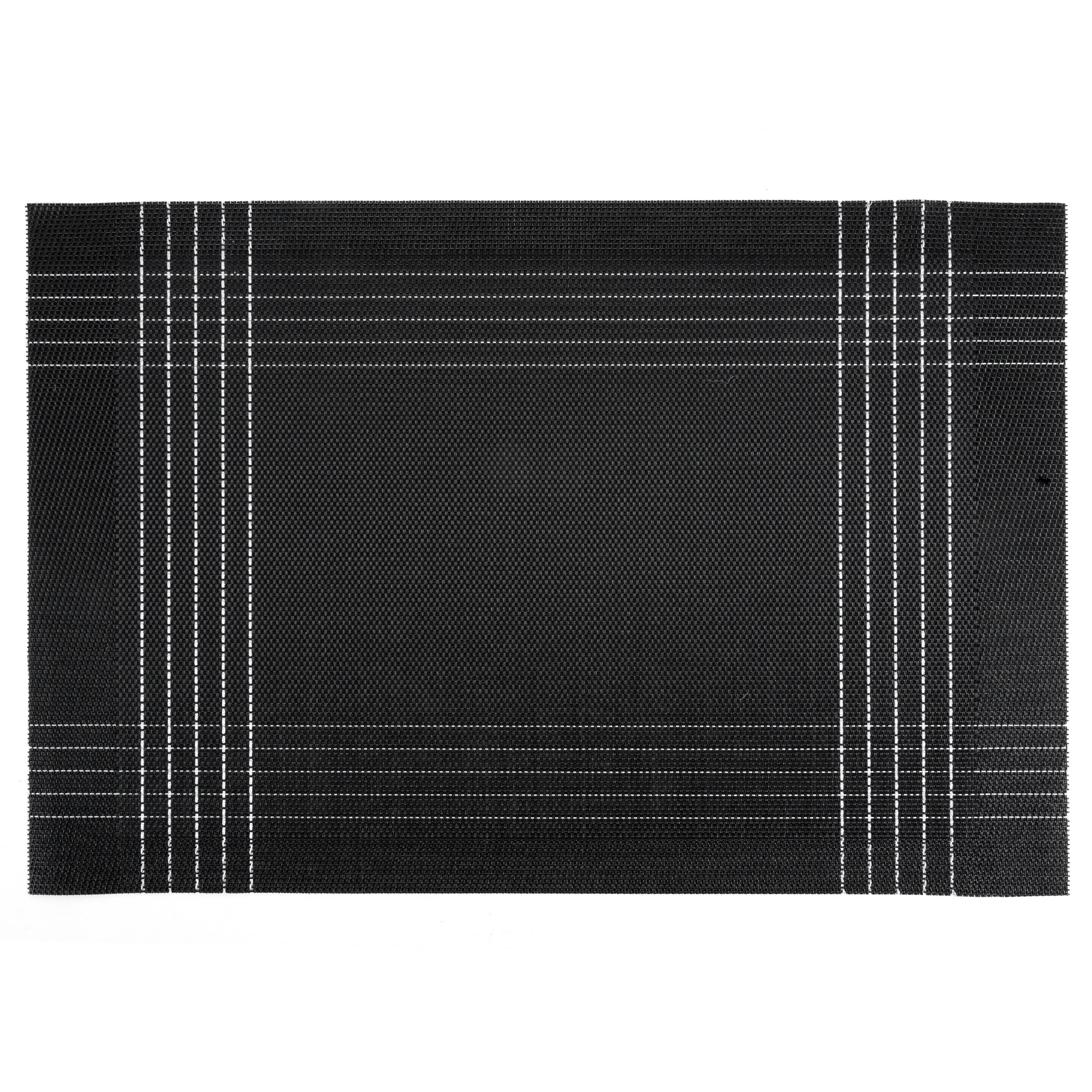 Podkładka na stół czarno, złota 30x45 cm KARA zdobiona w subtelna kratkę