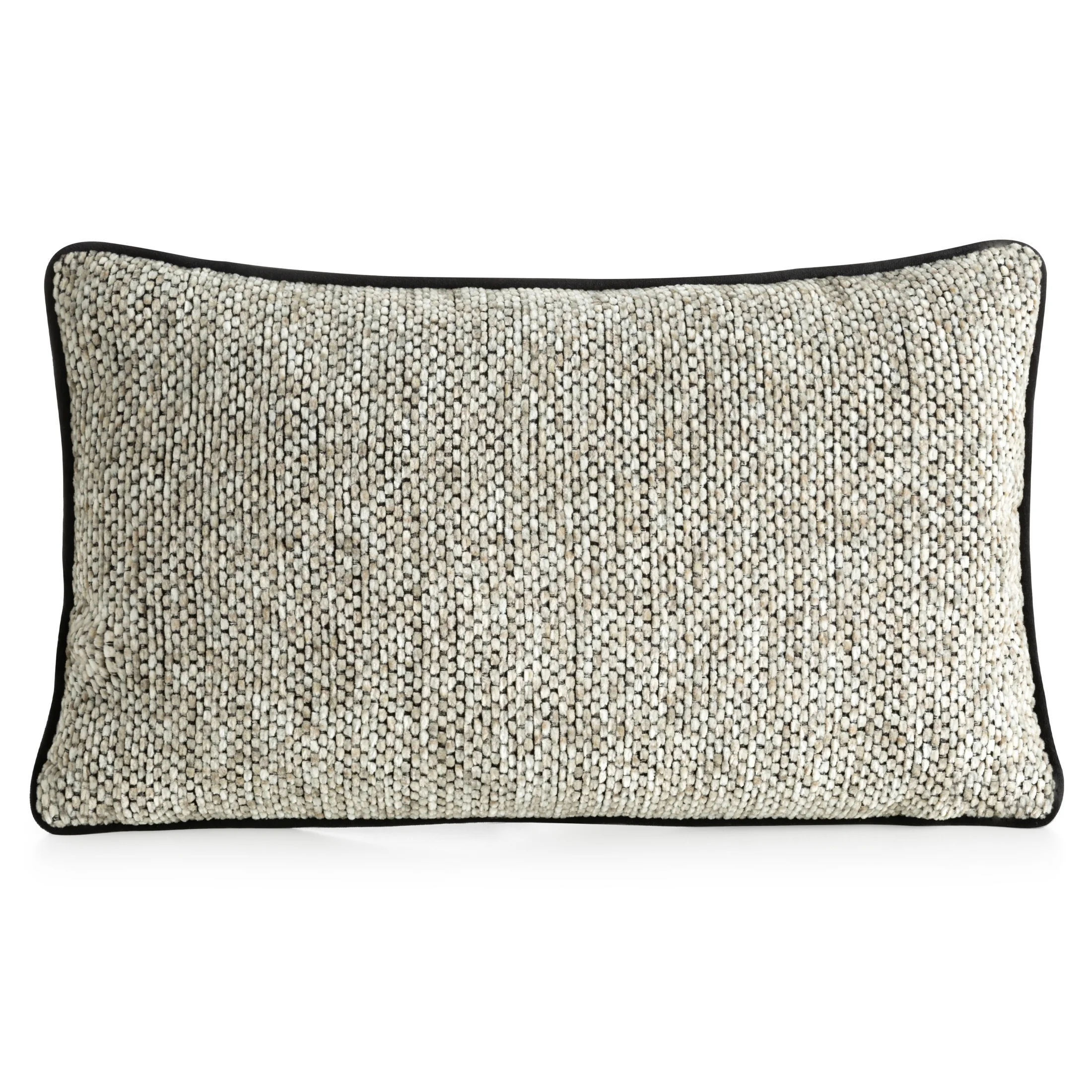 Poszewka na poduszkę 30x50 cm beżowa z plecionej szenilowej nici z efektem melanżu BARI | eurofirany