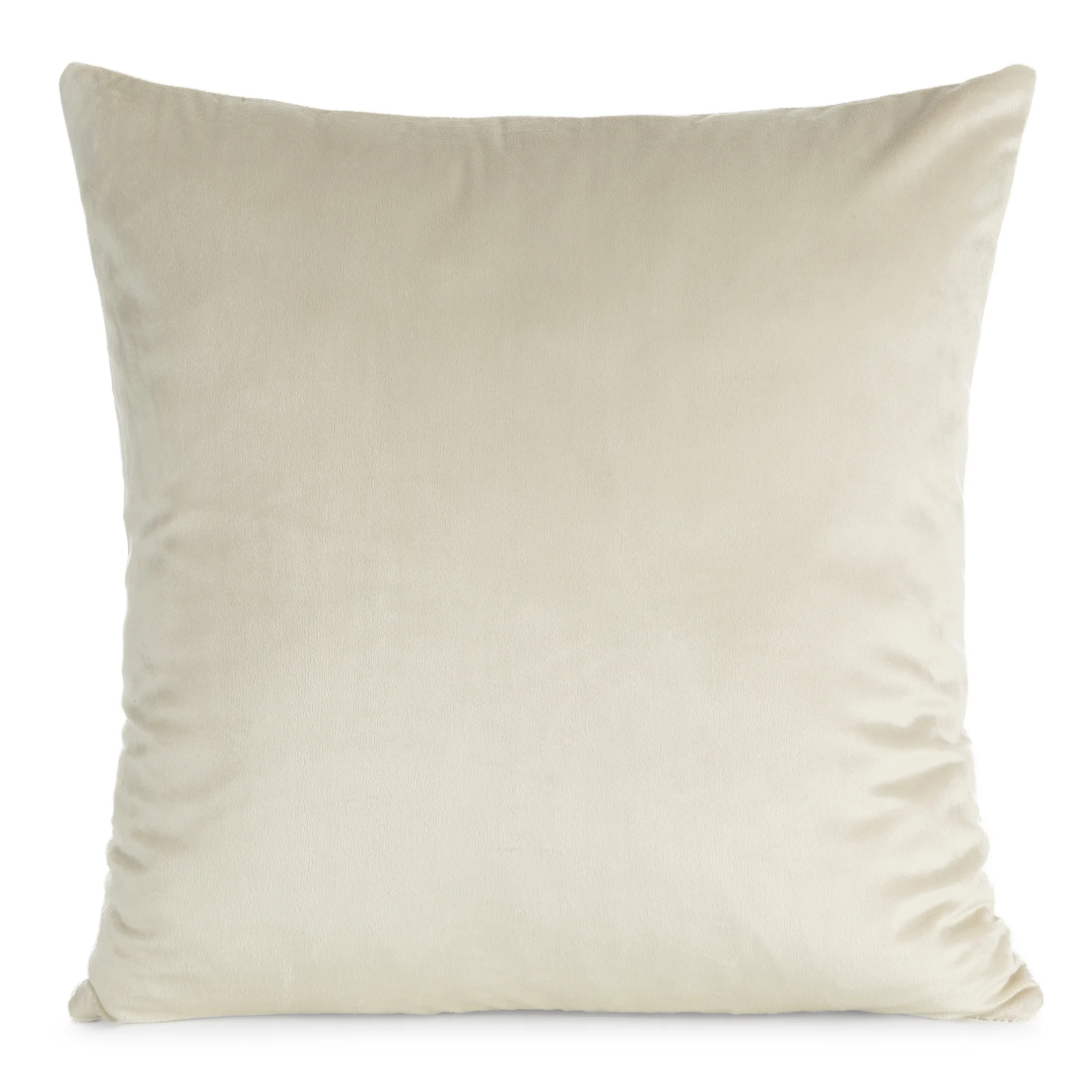 Poszewka na poduszkę 45x45 cm welwetowa, gładka jasnobeżowa o delikatnym połysku GAJA 1 | eurofirany