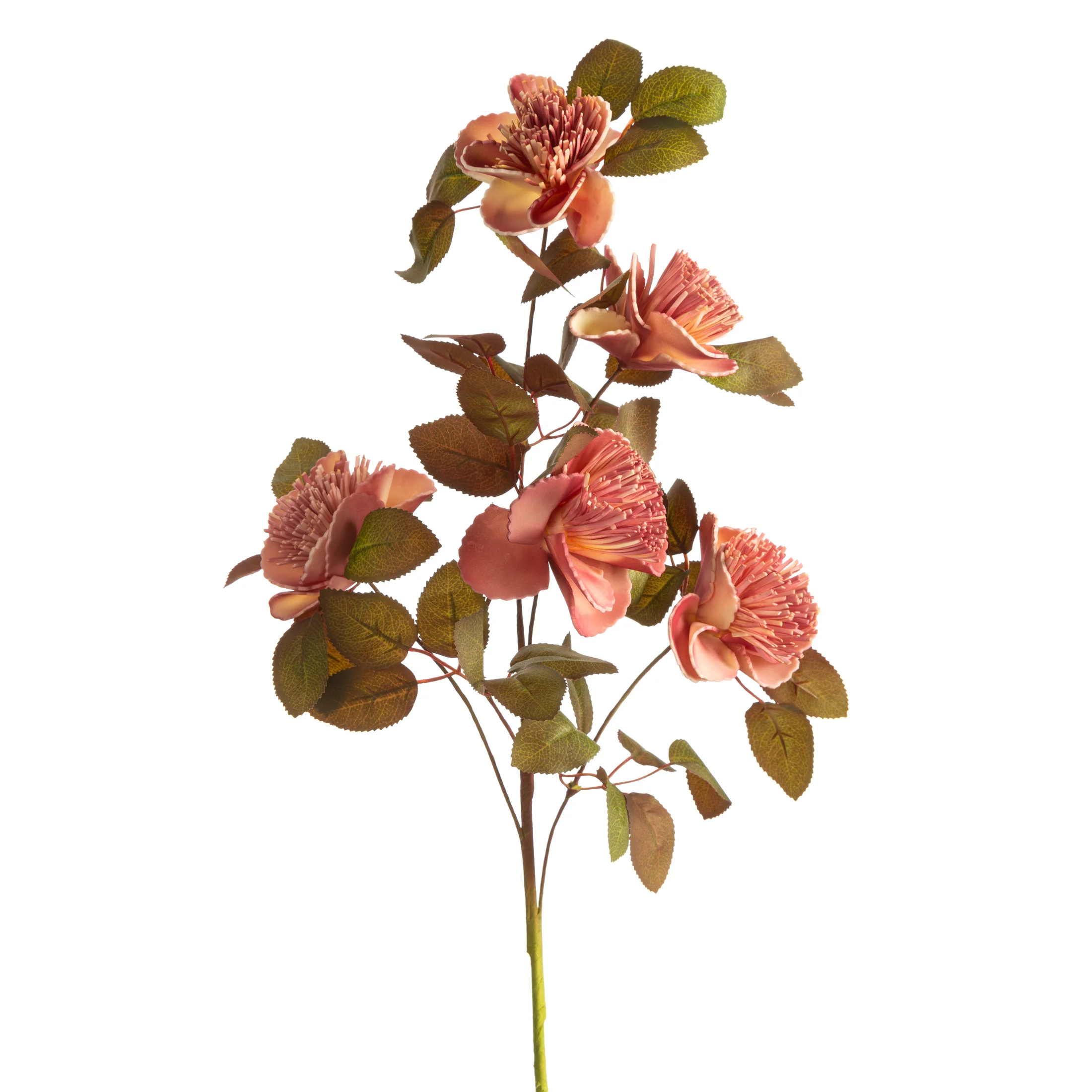 Kwiat sztuczny ciemnoróżowo, zielony z plastycznej pianki foamiran 86 cm