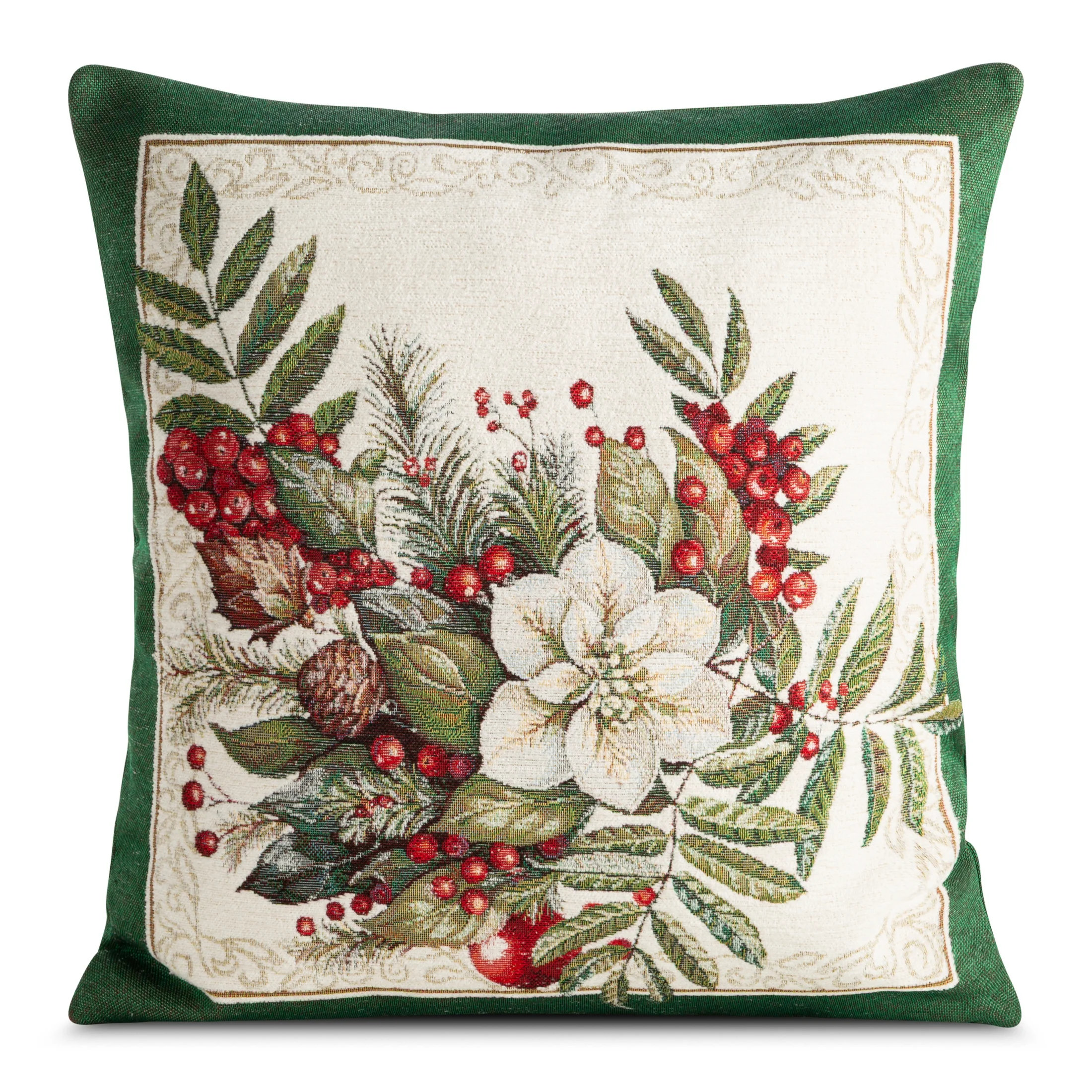 Poszewka na poduszkę świąteczna 45x45 cm gobelinowa z motywem świątecznym | eurofirany