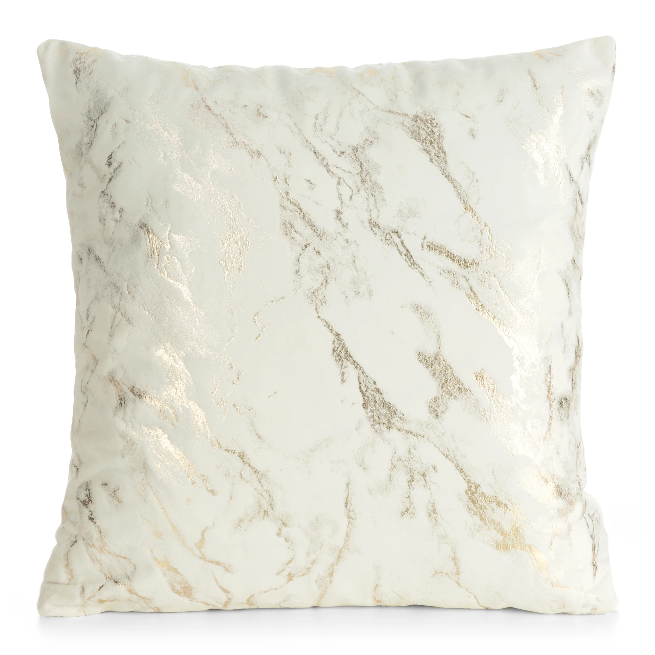 Poszewka na poduszkę 45x45 cm welwetowa, kremowo złocista zdobiona marmurkowym wzorem DORIS DESIGN 91 | eurofirany