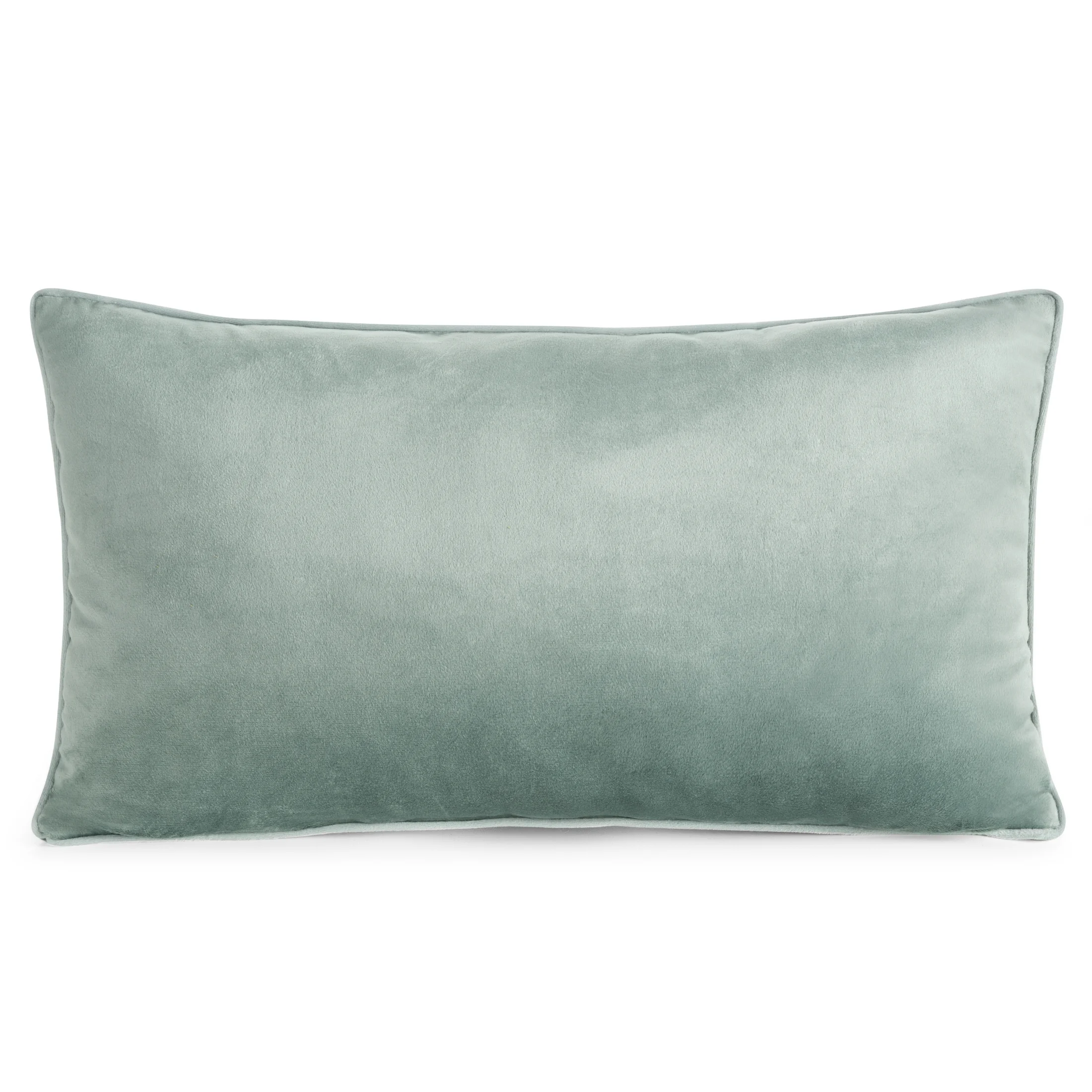 Poduszka 30 x 50 cm welwetowa ciemnomiętowa z kontrastującą lamówką GAJA 3