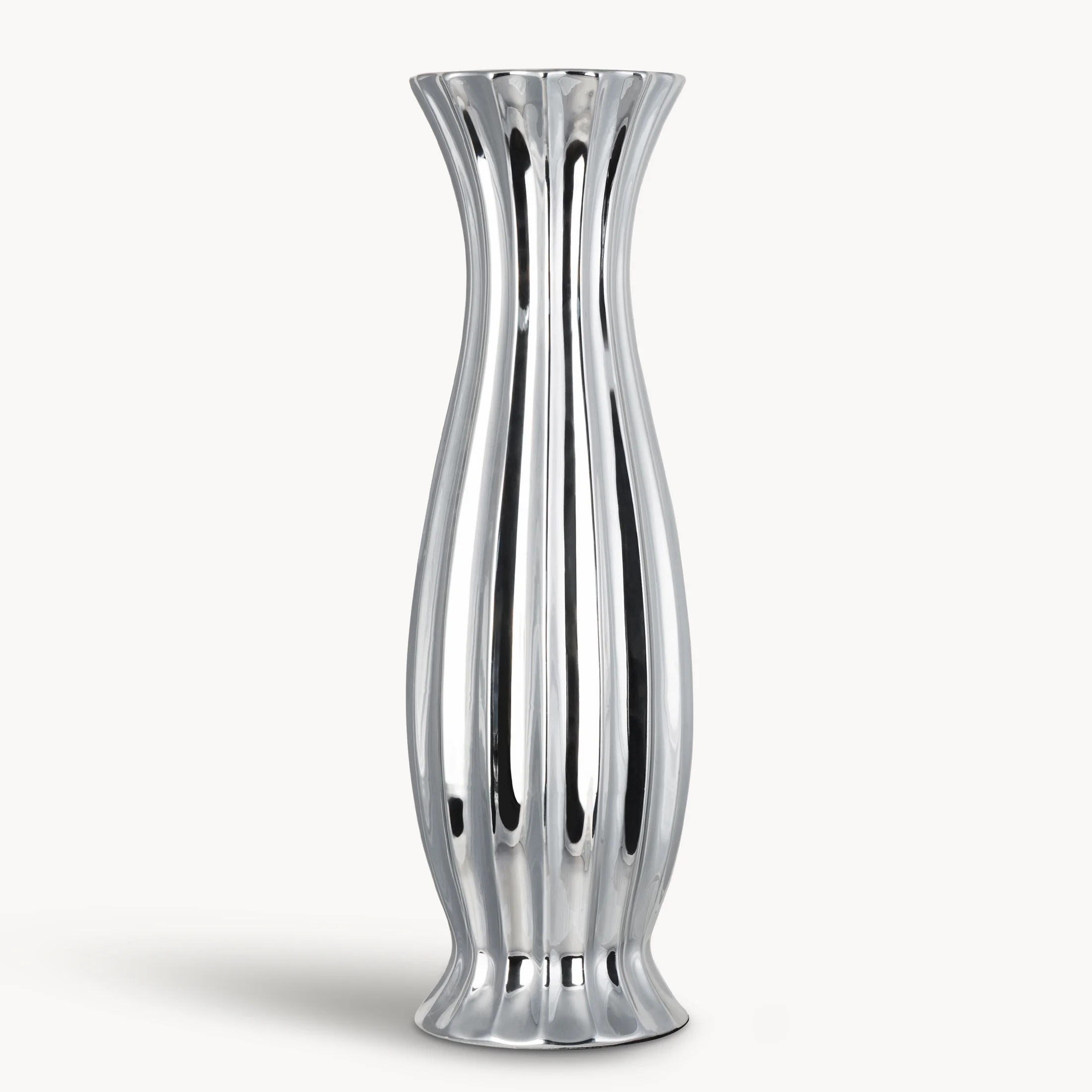 Wazon dekoracyjny FELIX o lśniącej powierzchni w wytłaczane prążki | eurofirany
