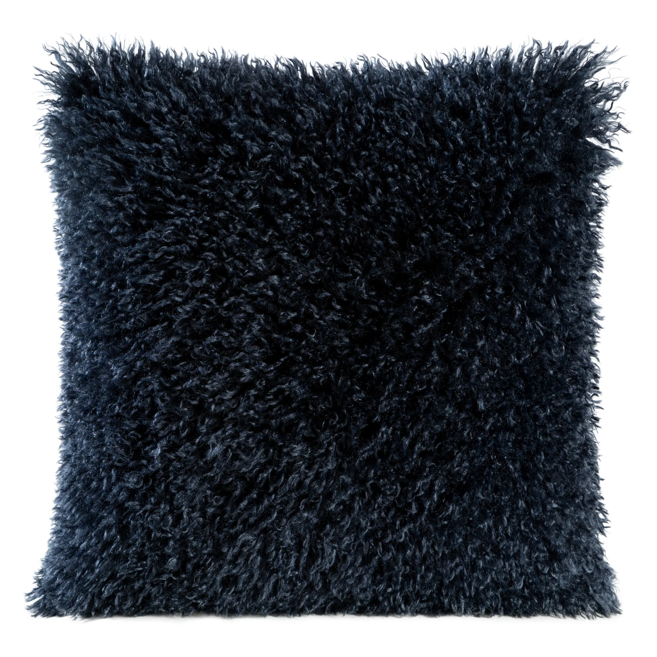 Poszewka na poduszkę 45x45 cm o strukturze miękkiego futra granatowa SANA | eurofirany