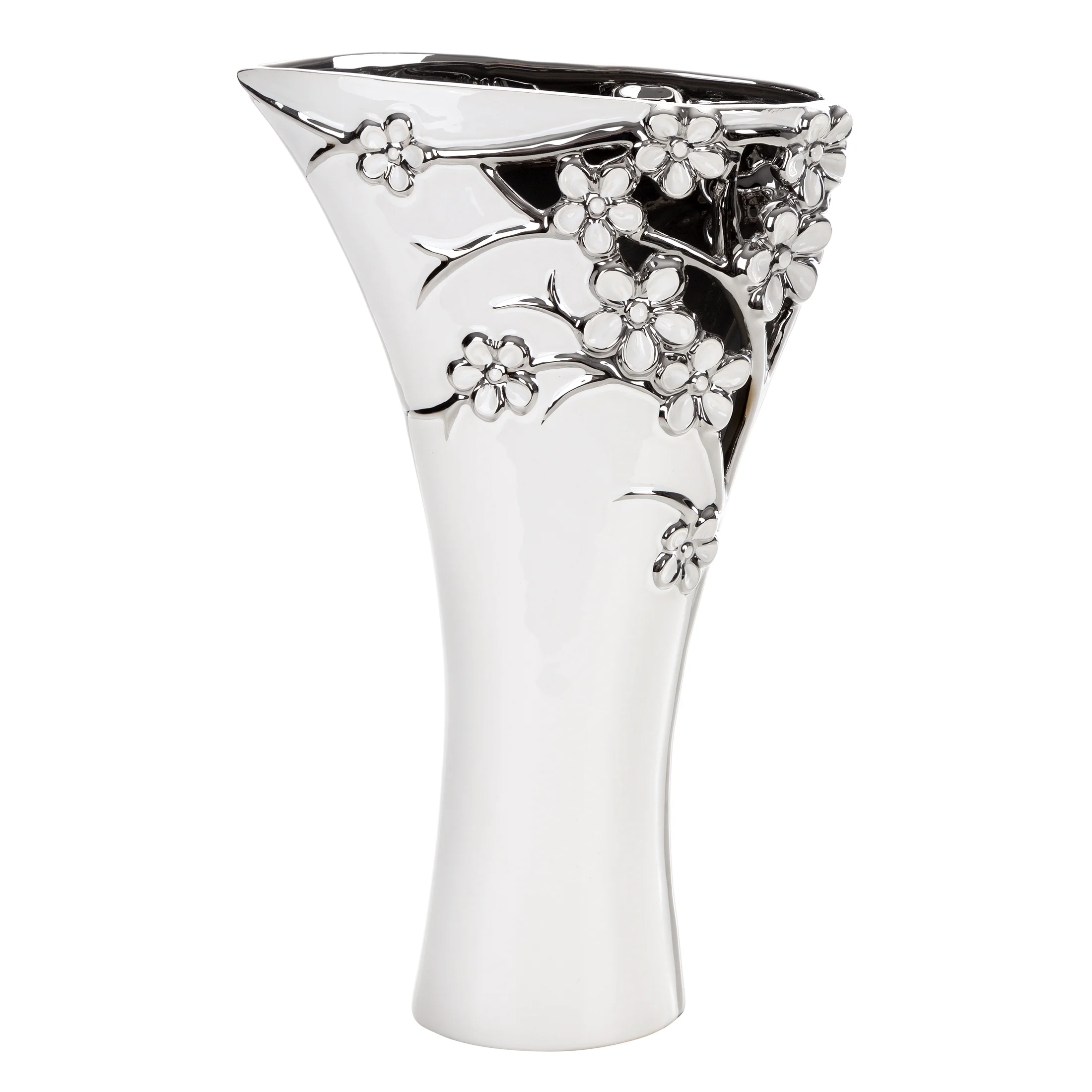 Wazon dekoracyjny KARIN zdobiony wypukłymi kwiatuszkami | eurofirany