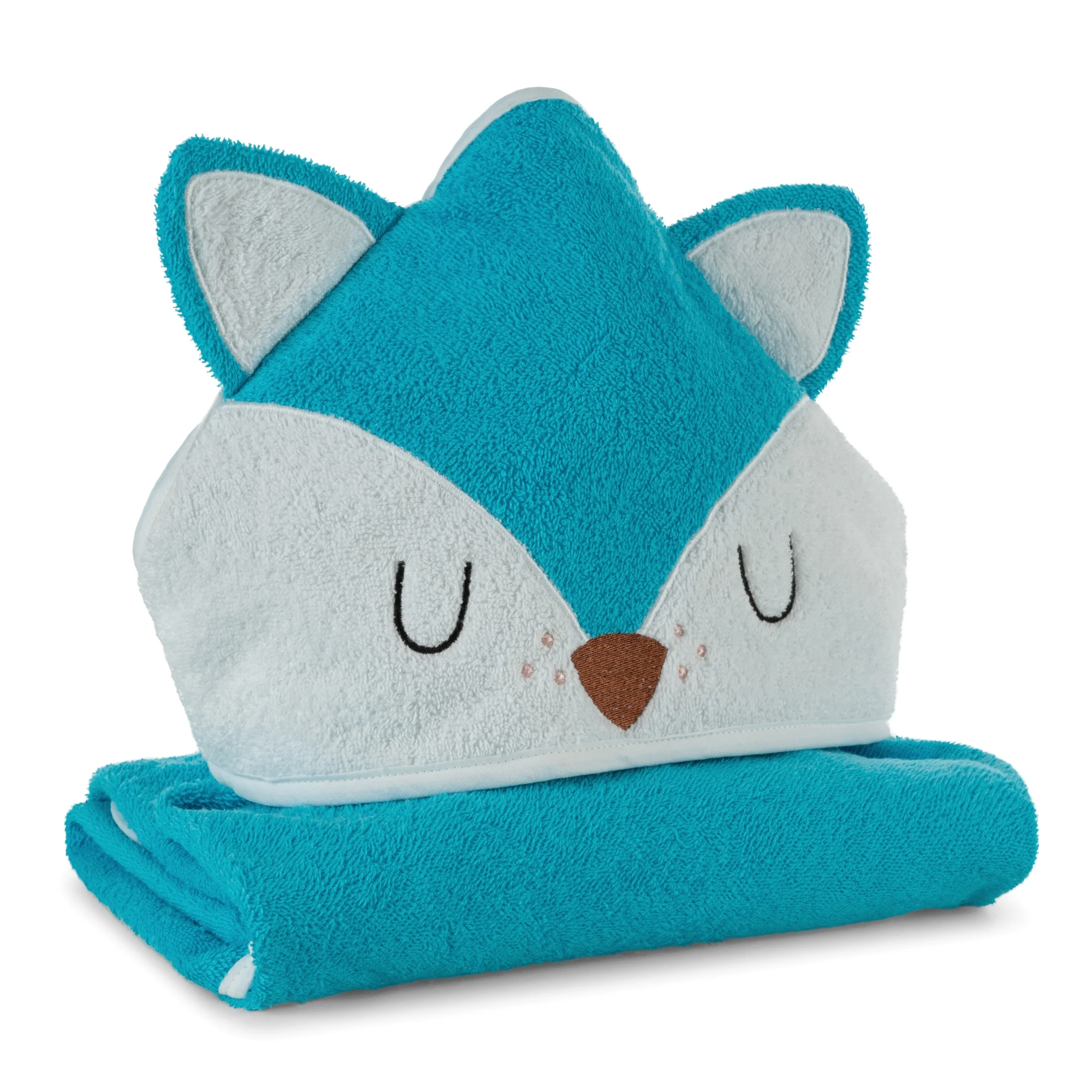 Ręcznik kąpielowy dziecięcy 100x100 cm bawełniany kolor niebieski 350g/m2 z kapturem BABY 70