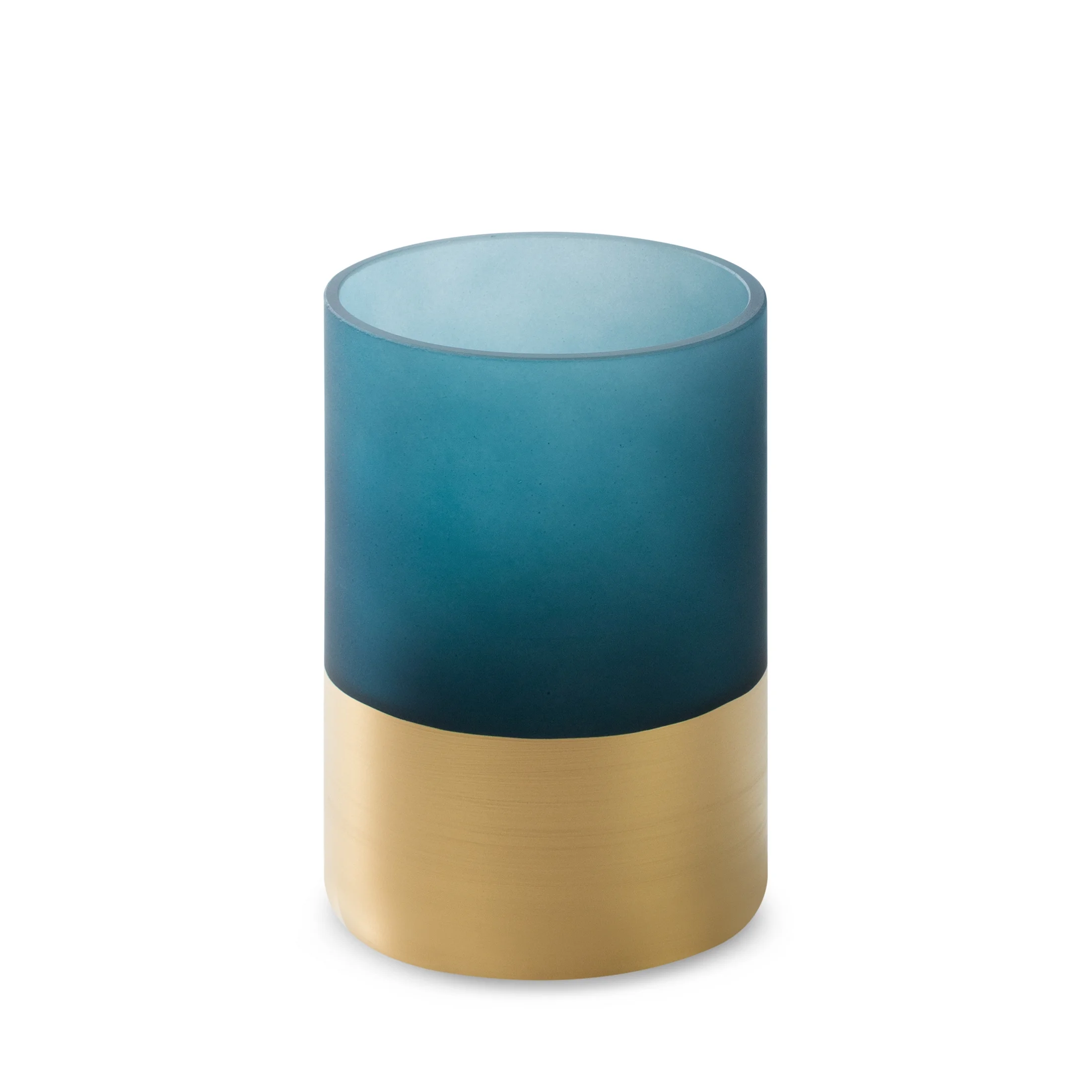 LIMITED COLLECTION Świecznik MUSA granatowo-złoty z malowanego szkła artystycznego ENERGIA GRANATU | eurofirany