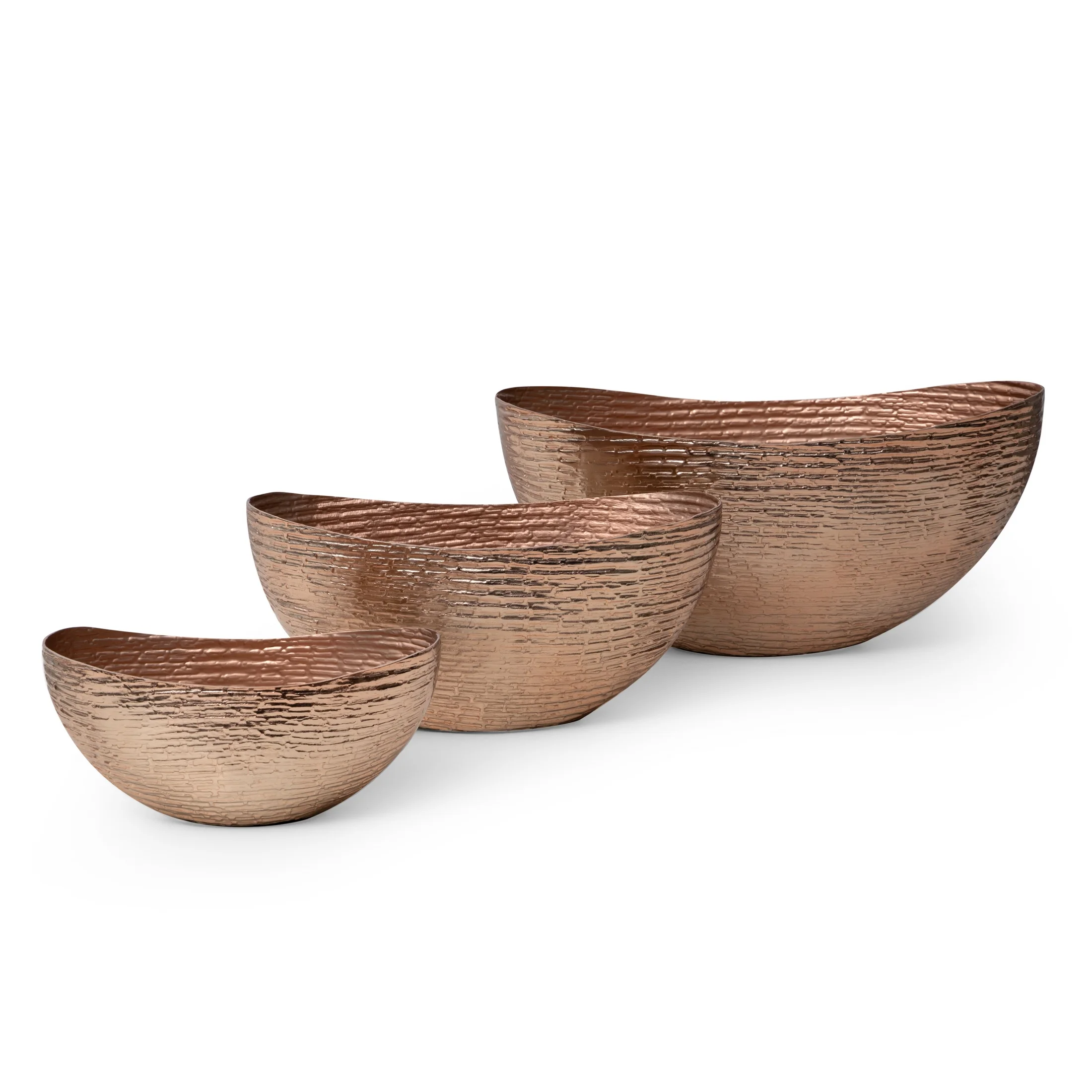 Misa metalowa miedziana w prążki 45x22x22 cm PARI 1