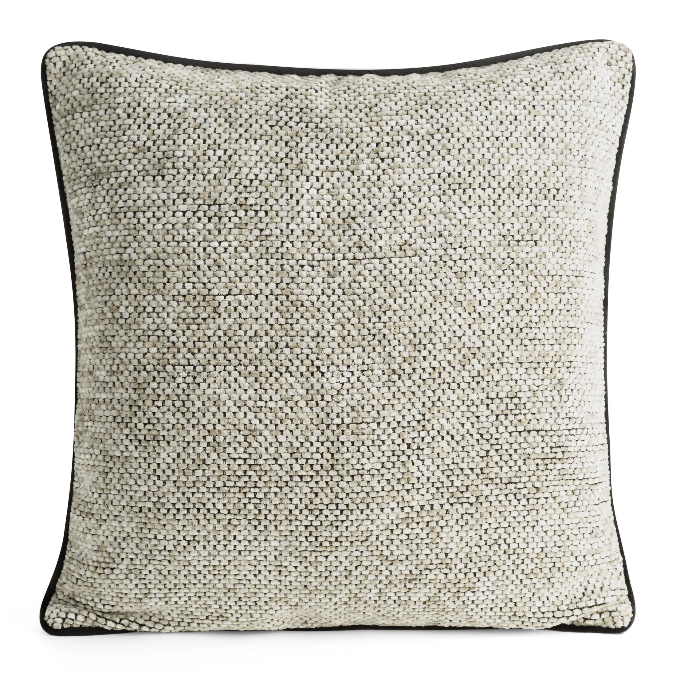 Poszewka na poduszkę 45x45 cm beżowa z plecionej szenilowej nici z efektem melanżu BARI | eurofirany