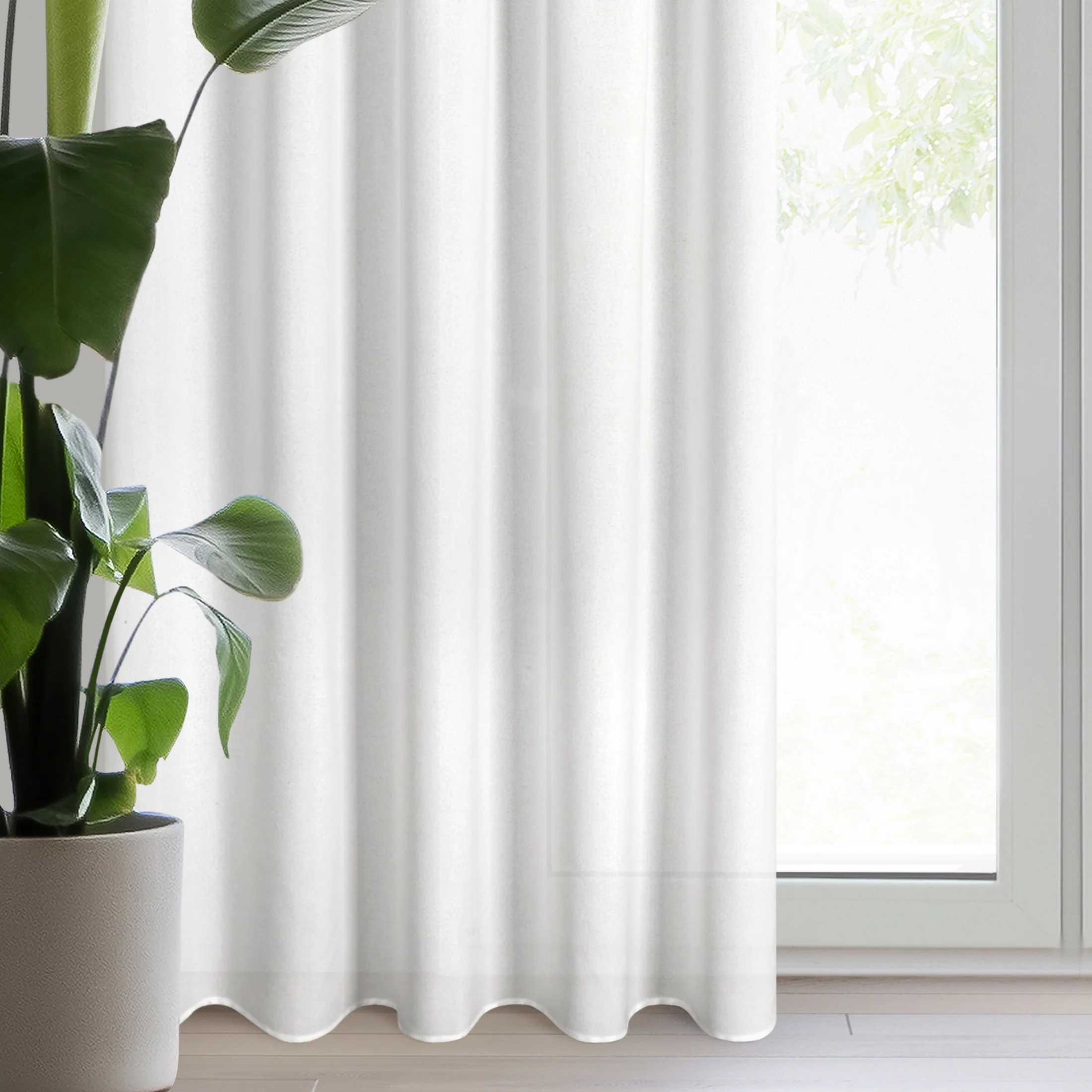 Zasłona biała w stylu eko 140x270 taśma - ERIS | eurofirany