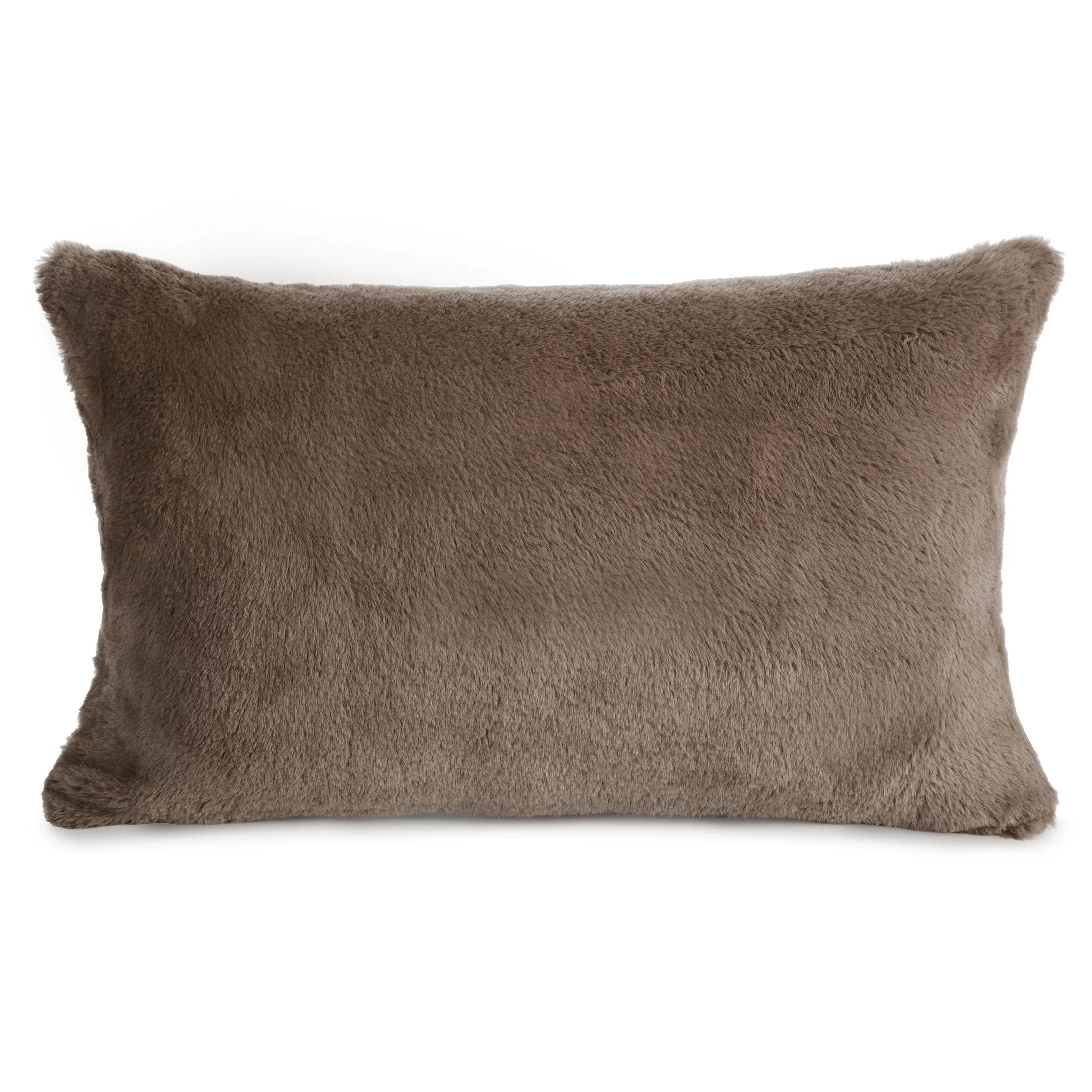 Poszewka na poduszkę 30x50 cm beżowa z miękkiej futrzanej tkaniny NINA | eurofirany