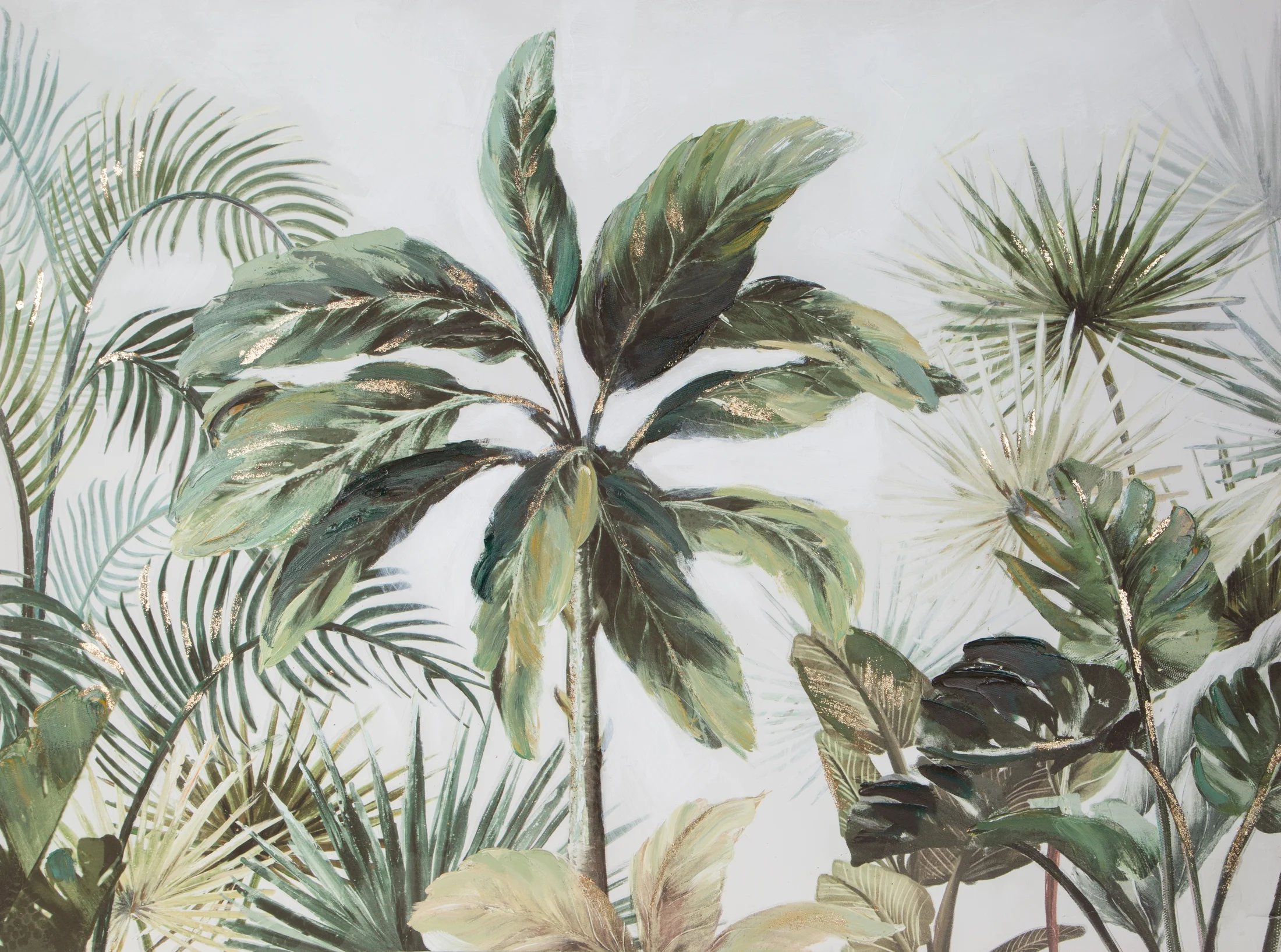 Obraz FLORAL ręcznie malowany na płótnie z refleksami złota | eurofirany