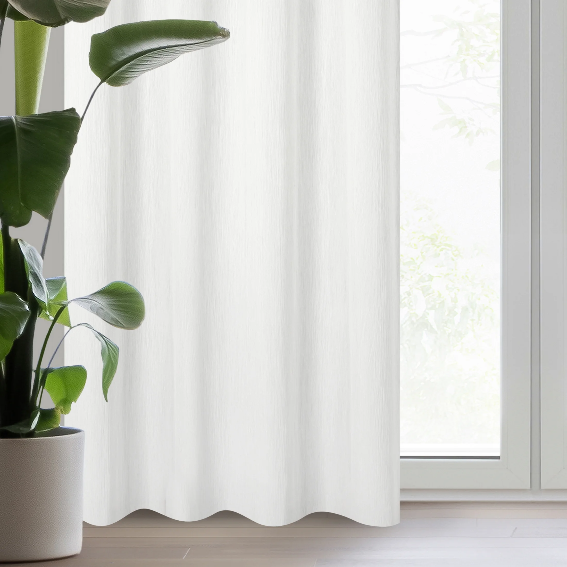 Firana biała z szyfonu i efektem garbowania 135x250 cm przelotka MELINDA