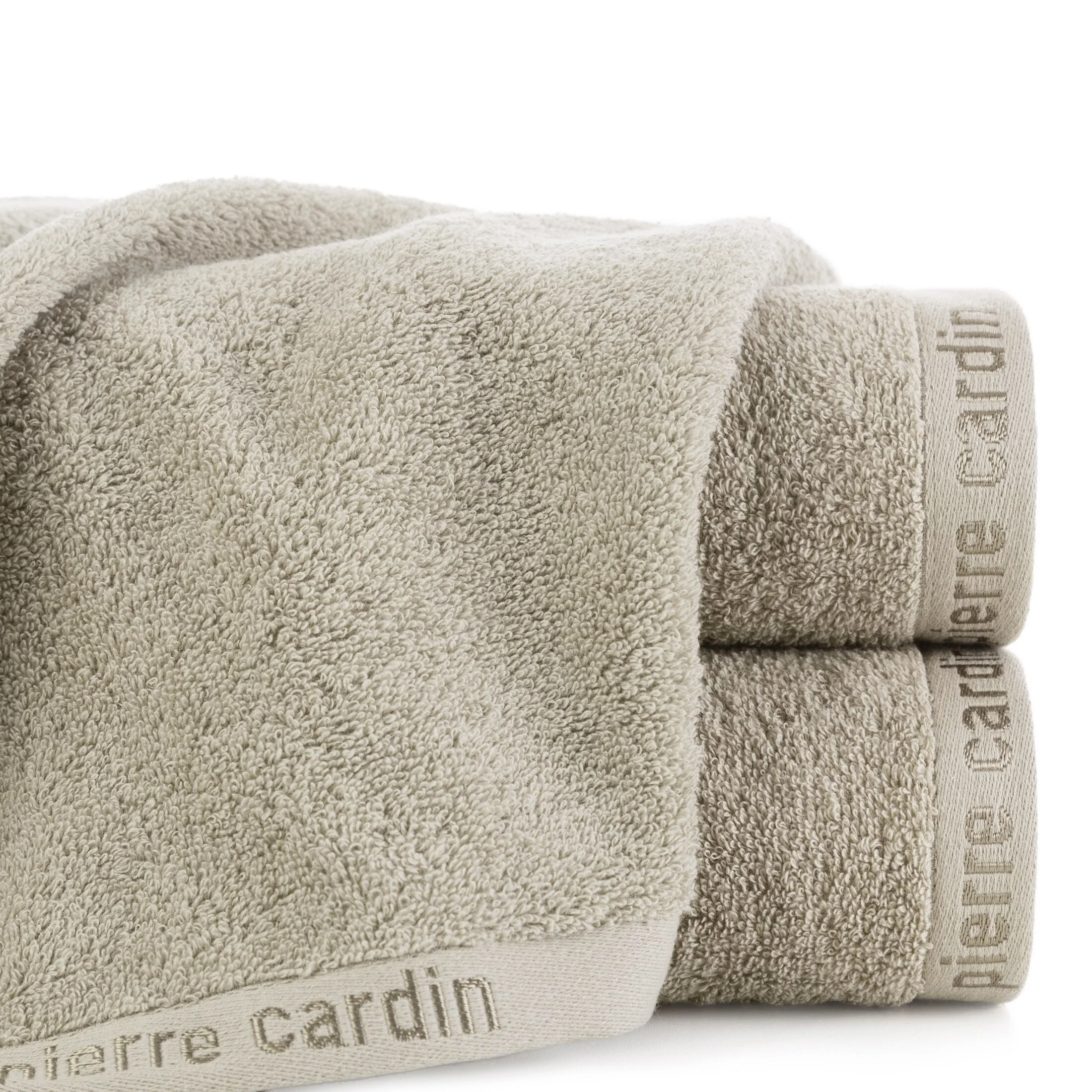 Ręcznik kąpielowy 50x90 cm bawełniany kolor jasnobeżowy z żakardową bordiurą 430 g/m2 EVI Pierre Cardin