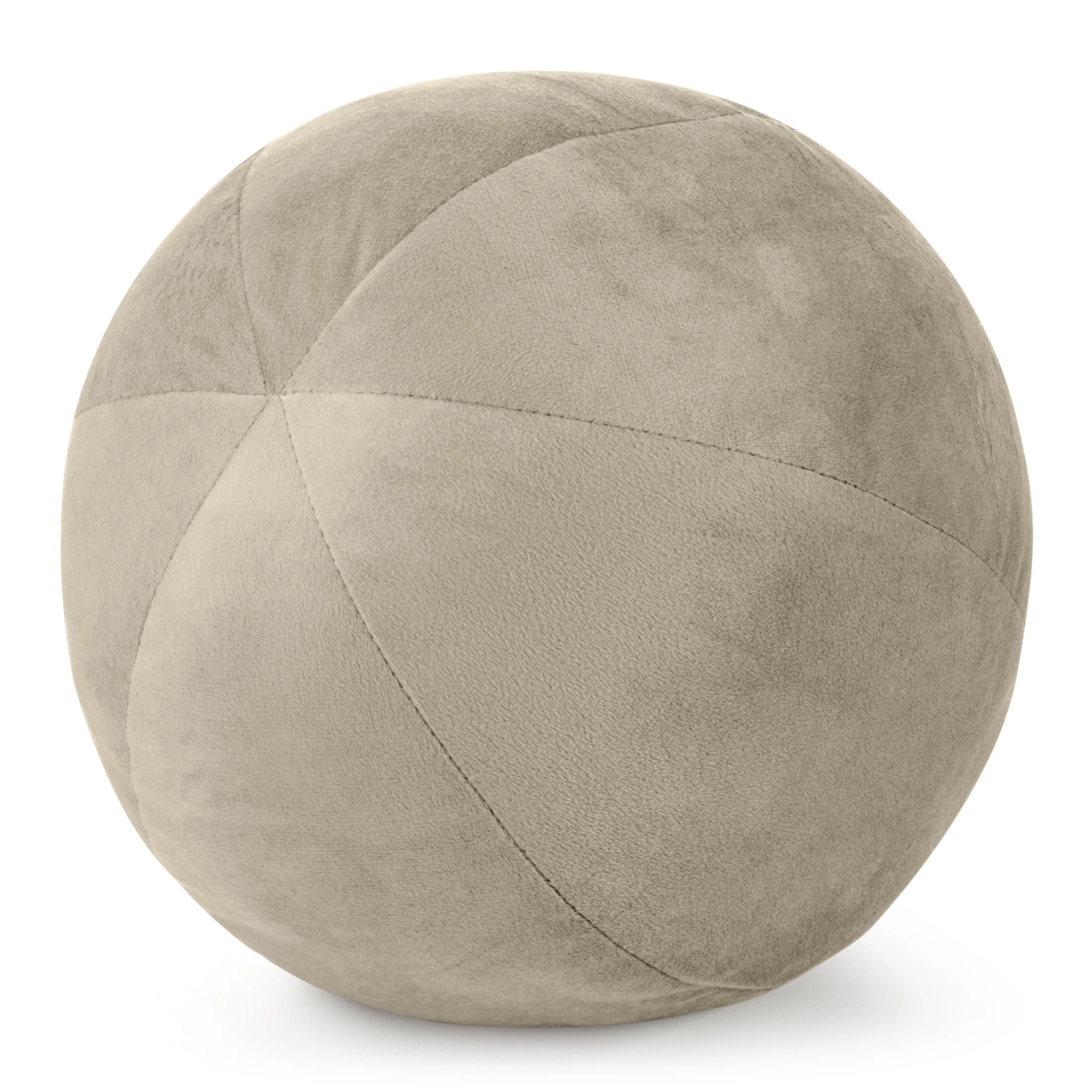 Poduszka dekoracyjna w formie kuli średnica 24 cm welwetowa beżowa GAJA