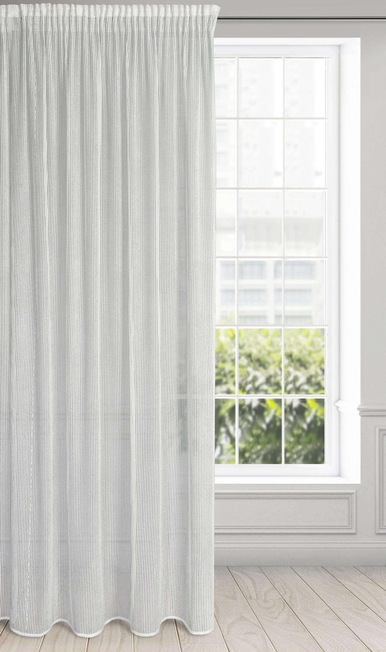 Zasłona naturalna o strukturze siateczki 135x270 cm taśma - REGINA