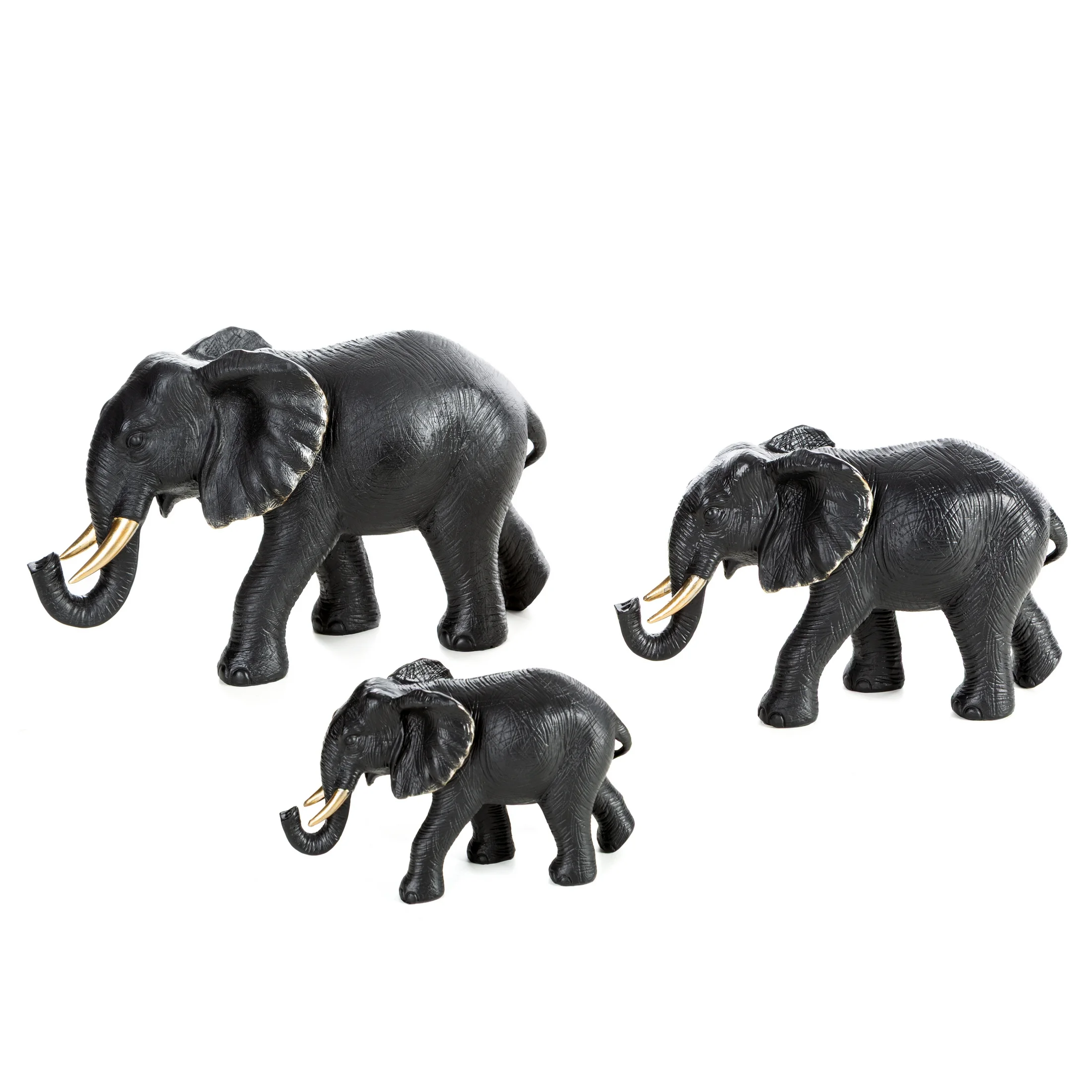 Figurka czarna Słoń 20x7x12 cm OLI