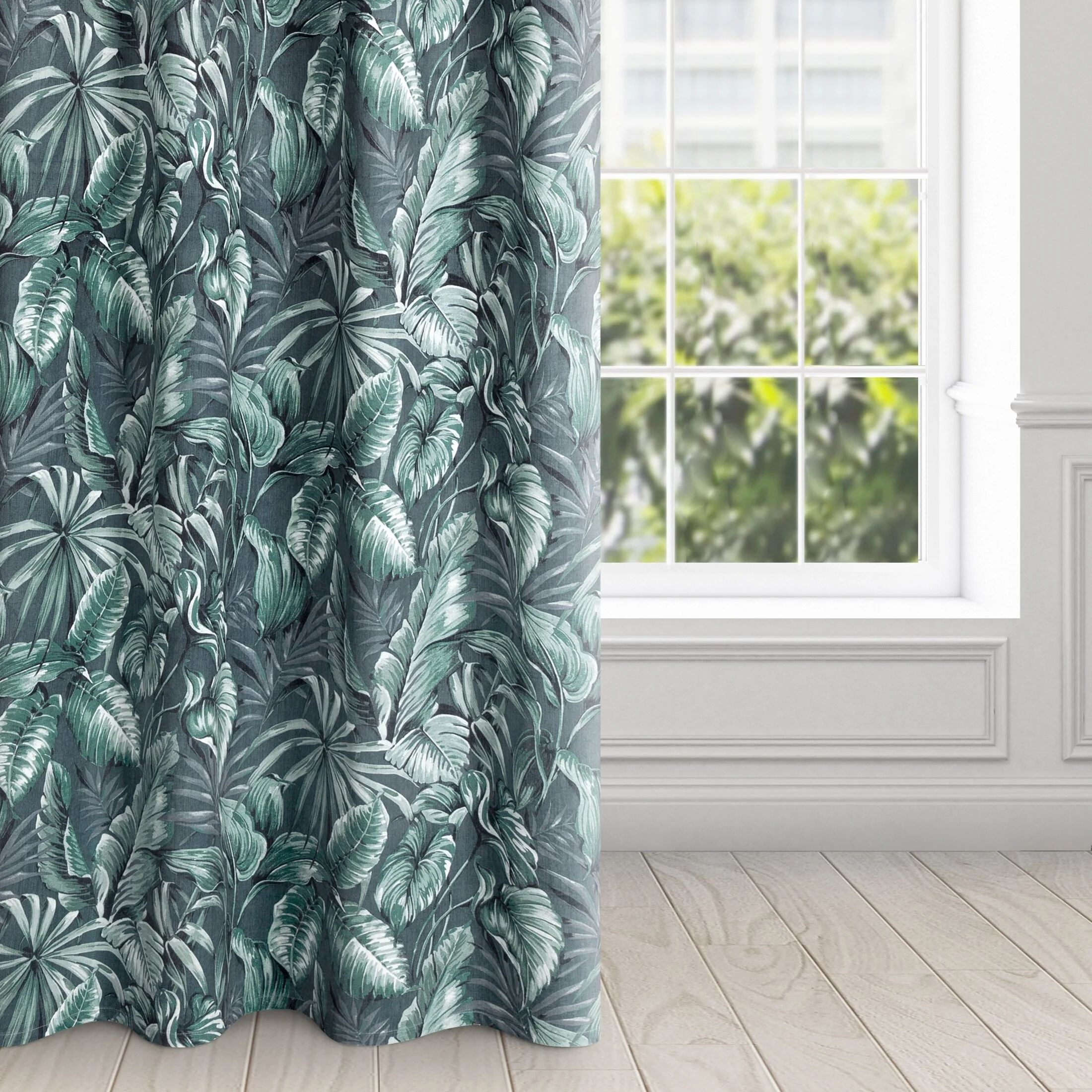 Zasłona szaro, oliwkowa z welwetu 140x250 cm przelotka - PALERMO | eurofirany