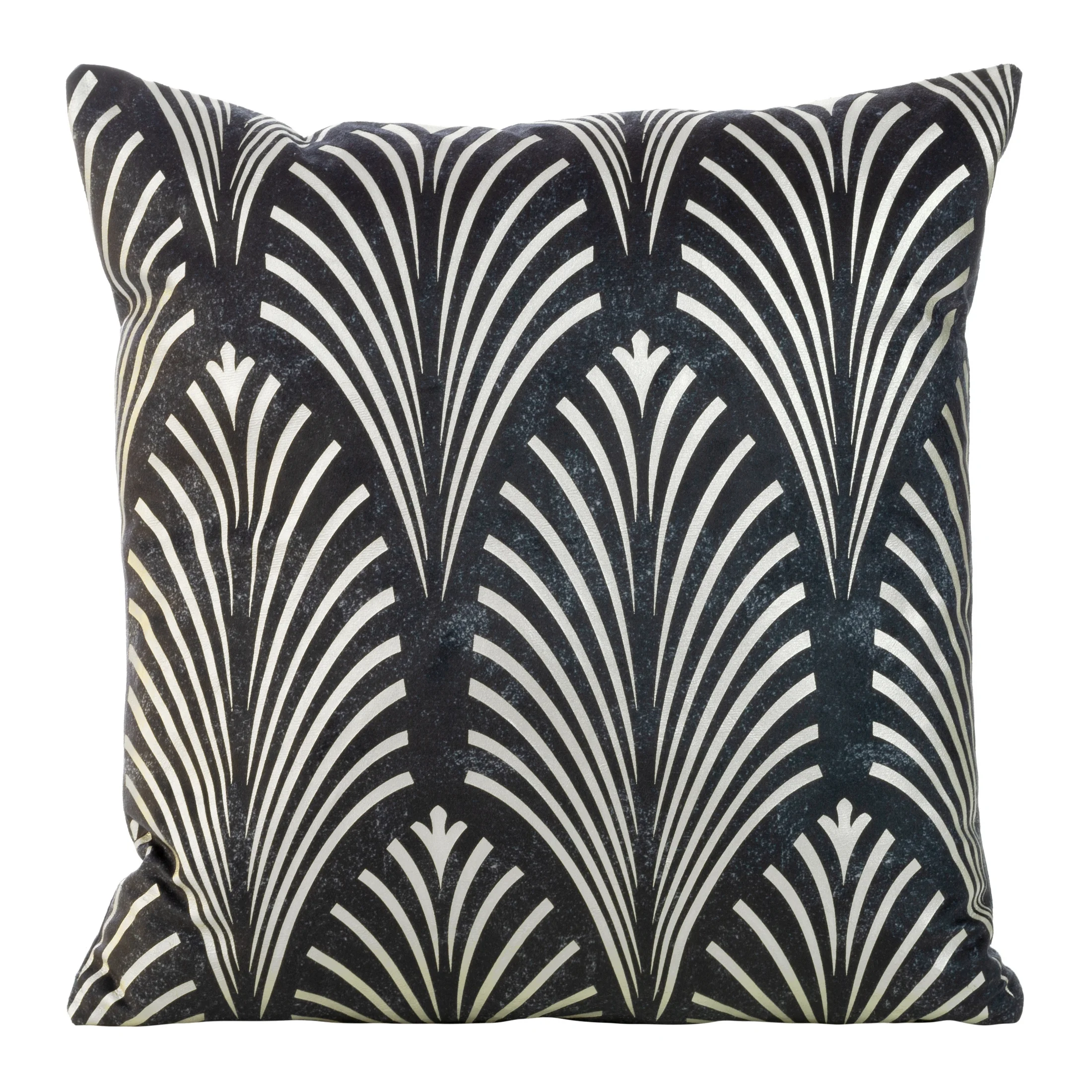 Poszewka na poduszkę 45x45 cm welwetowa grafitowa z srebrnym nadrukiem BLINK 27 | eurofirany