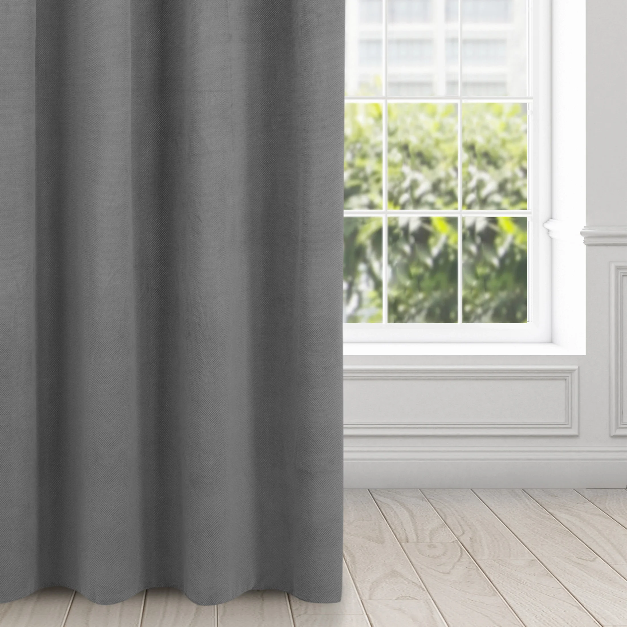 Zasłona stalowa z matowego welwetu 140x250 cm przelotka - MILO | eurofirany