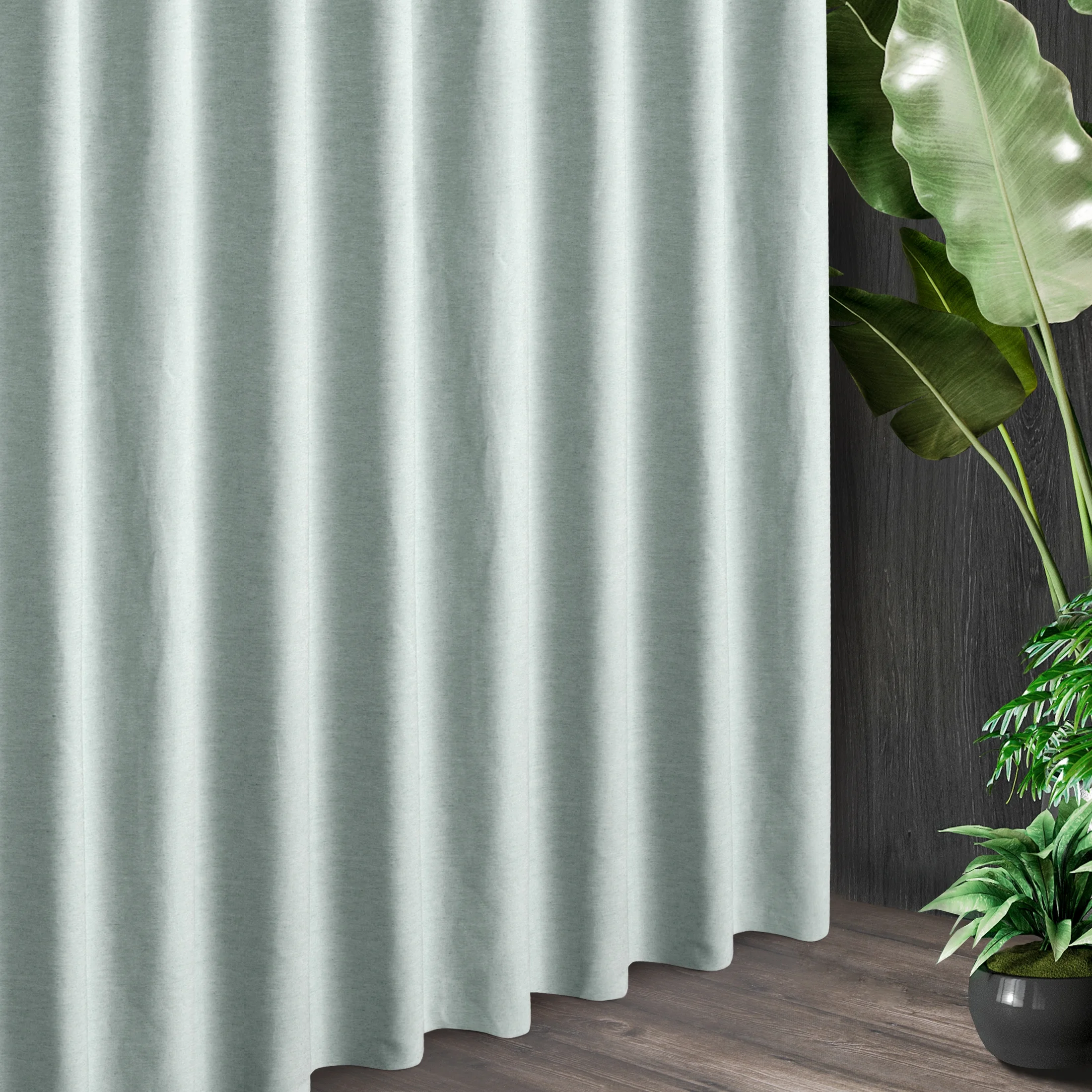 Tkanina zasłonowa gładka w stylu Eko