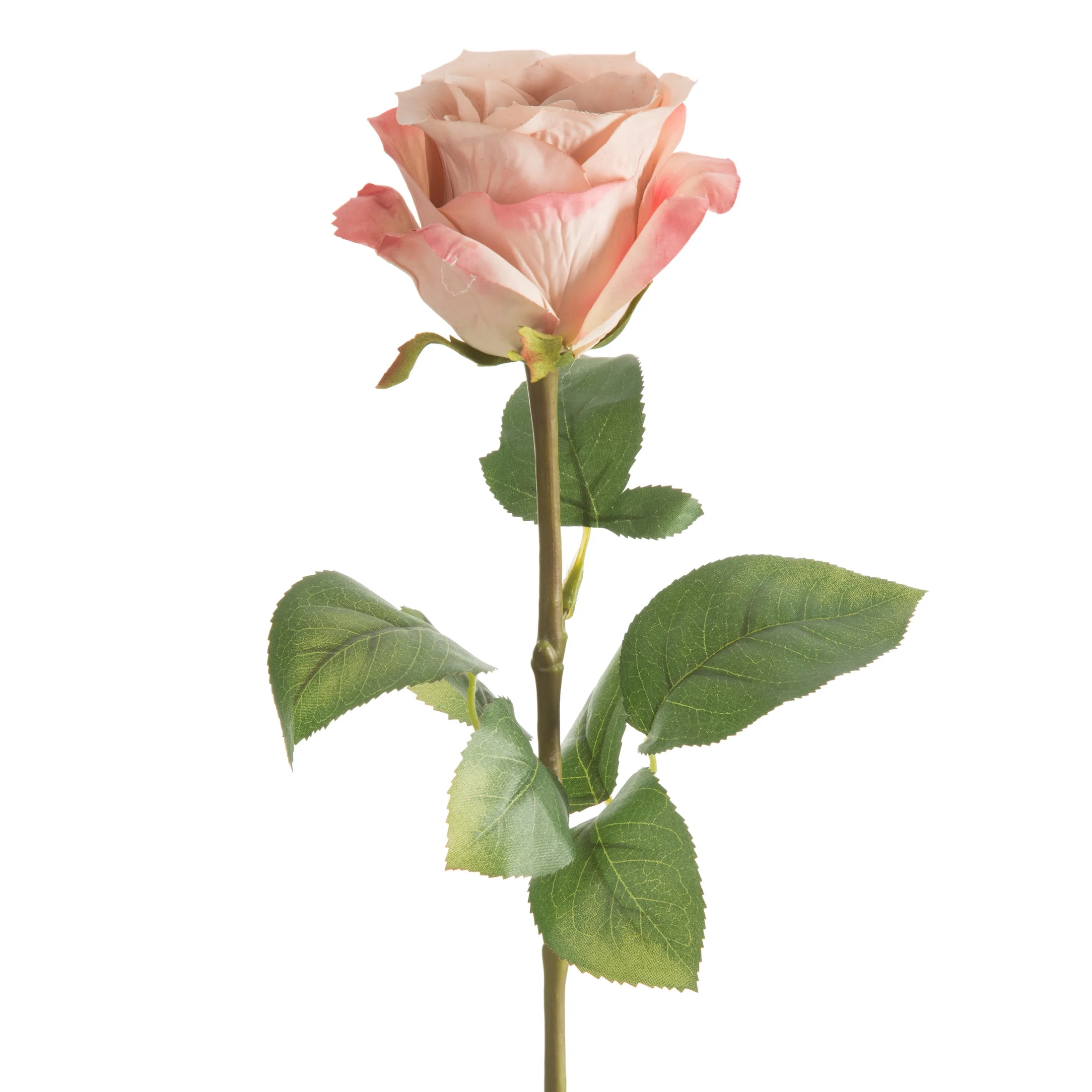 Kwiat sztuczny róża pudrowo różowa 67 cm