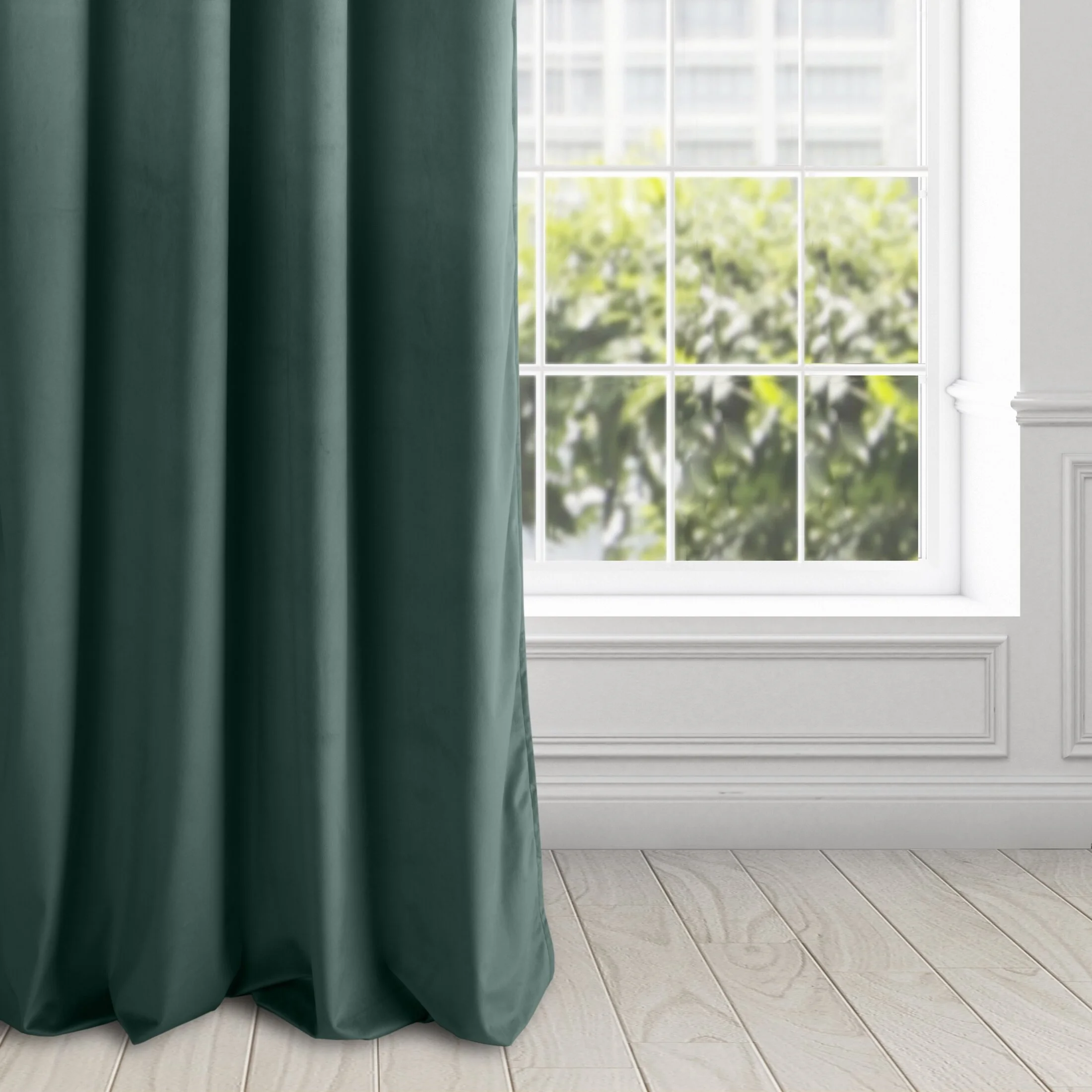 Zasłona welwetowa ciemnoturkusowa gładka 140x250 cm przelotka - PIERRE | eurofirany