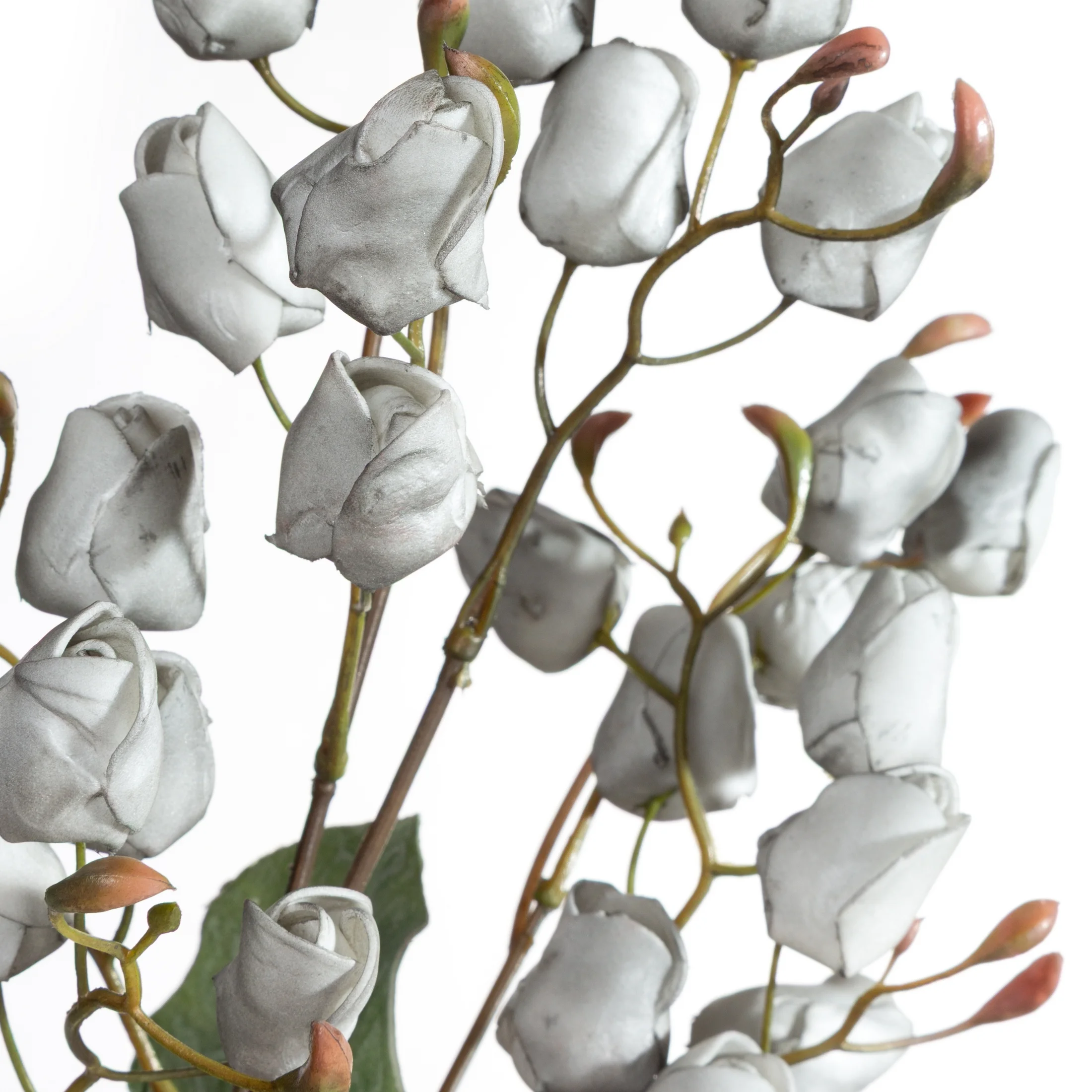 Kwiat sztuczny popielaty z plastycznej pianki foamiran 75 cm