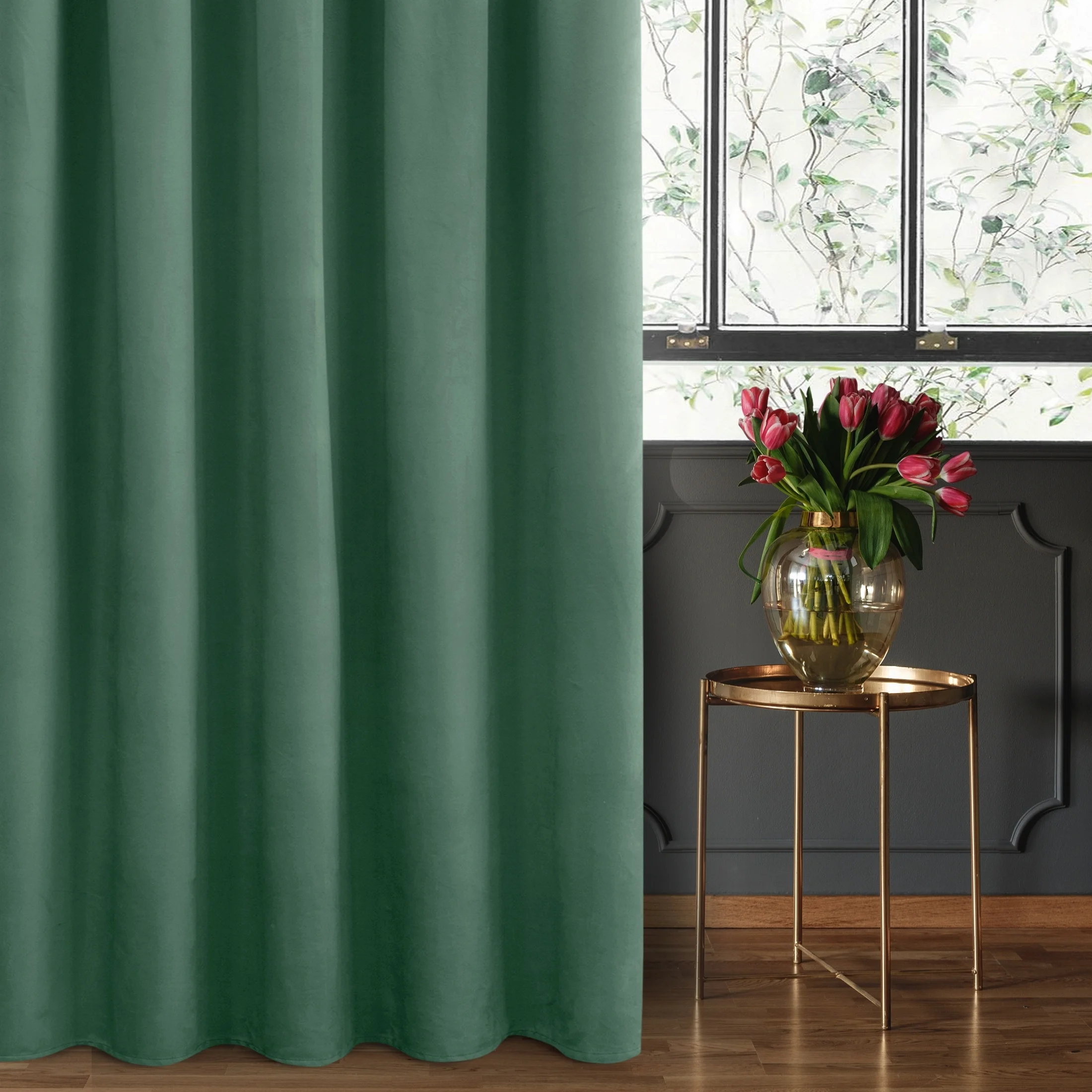 Zasłona welwetowa miętowa gładka 140x270 taśma - SIBEL - Pierre Cardin | eurofirany