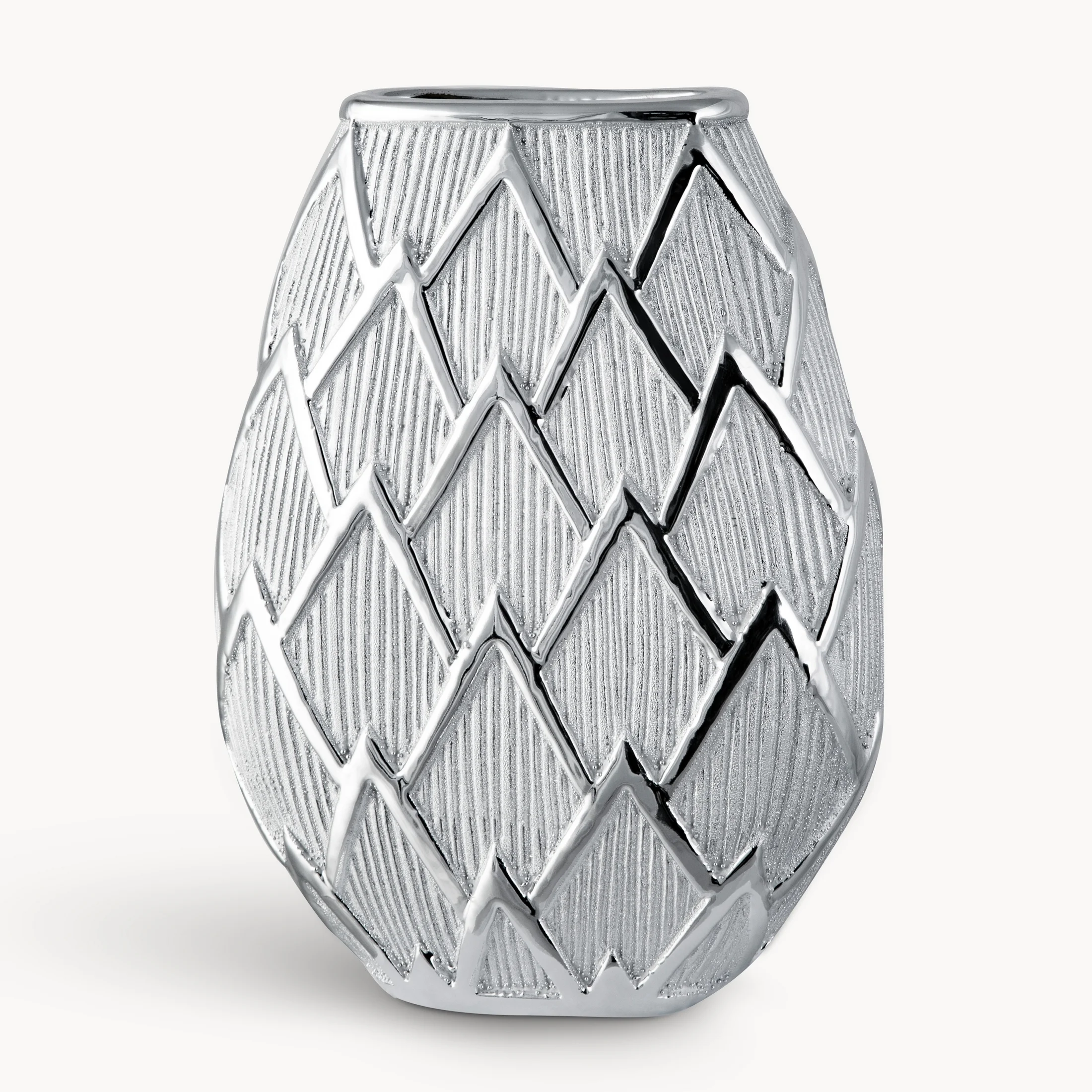 Wazon dekoracyjny SAELA z lśniącym geometrycznym wzorem | eurofirany