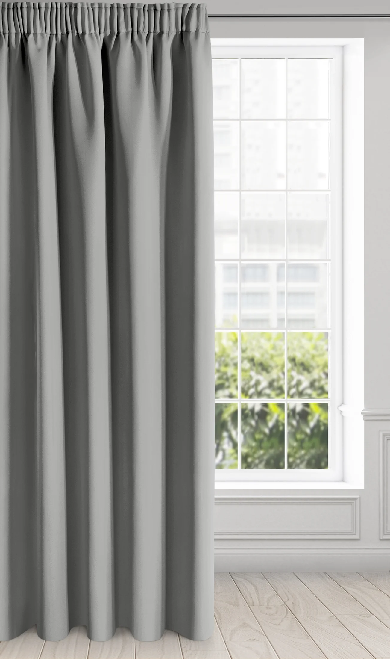 Zasłona srebrna zaciemniająca 135x270 cm taśma - ADLEY