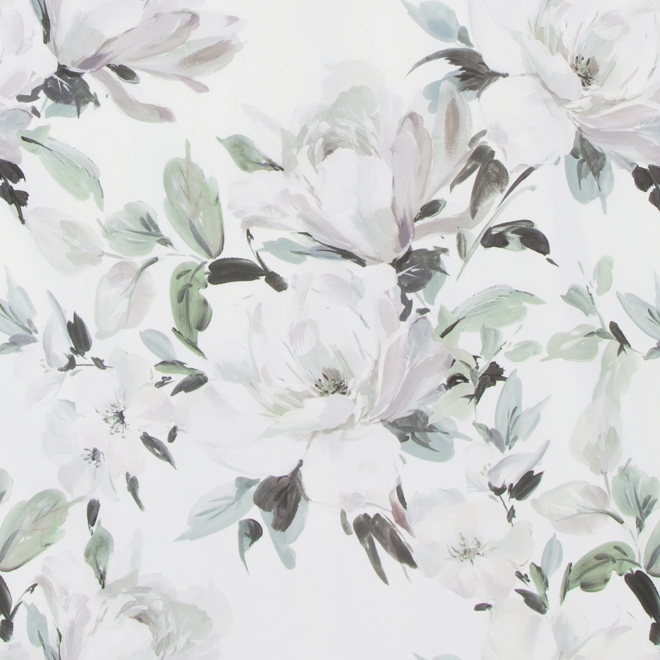 Pościel 160x200 cm komplet 3 częściowy kolor biało, zielony z motywem kwiatów LOTI Design 91