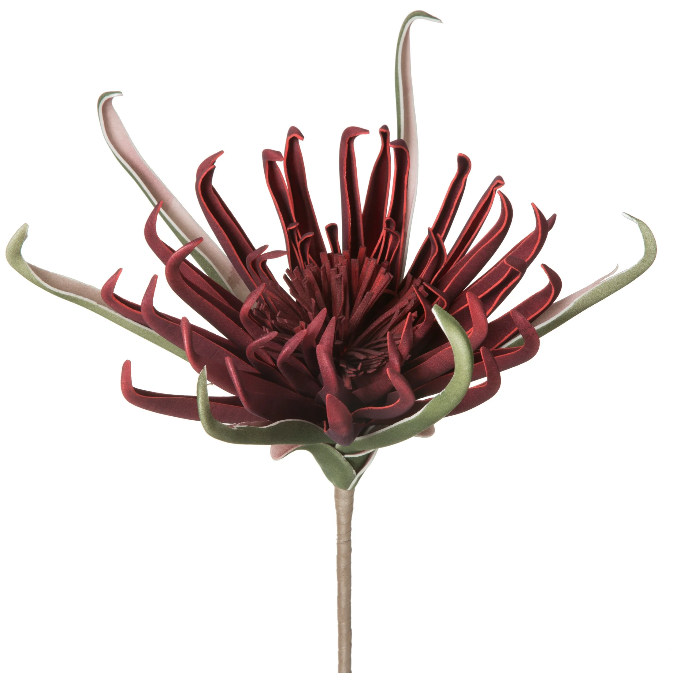 Kwiat sztuczny bordowy z plastycznej pianki foamiran 62 cm