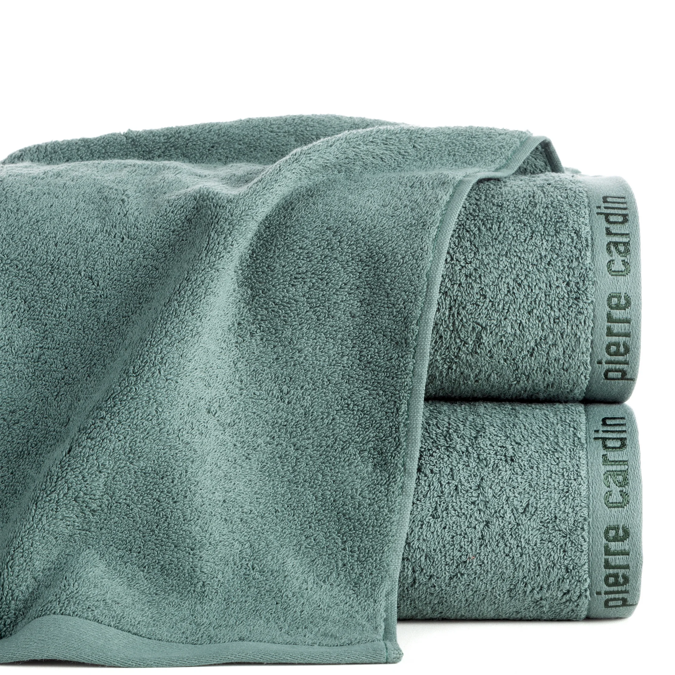 Ręcznik kąpielowy 50x90 cm bawełniany kolor ciemnomiętowy z żakardową bordiurą 430 g/m2 EVI Pierre Cardin