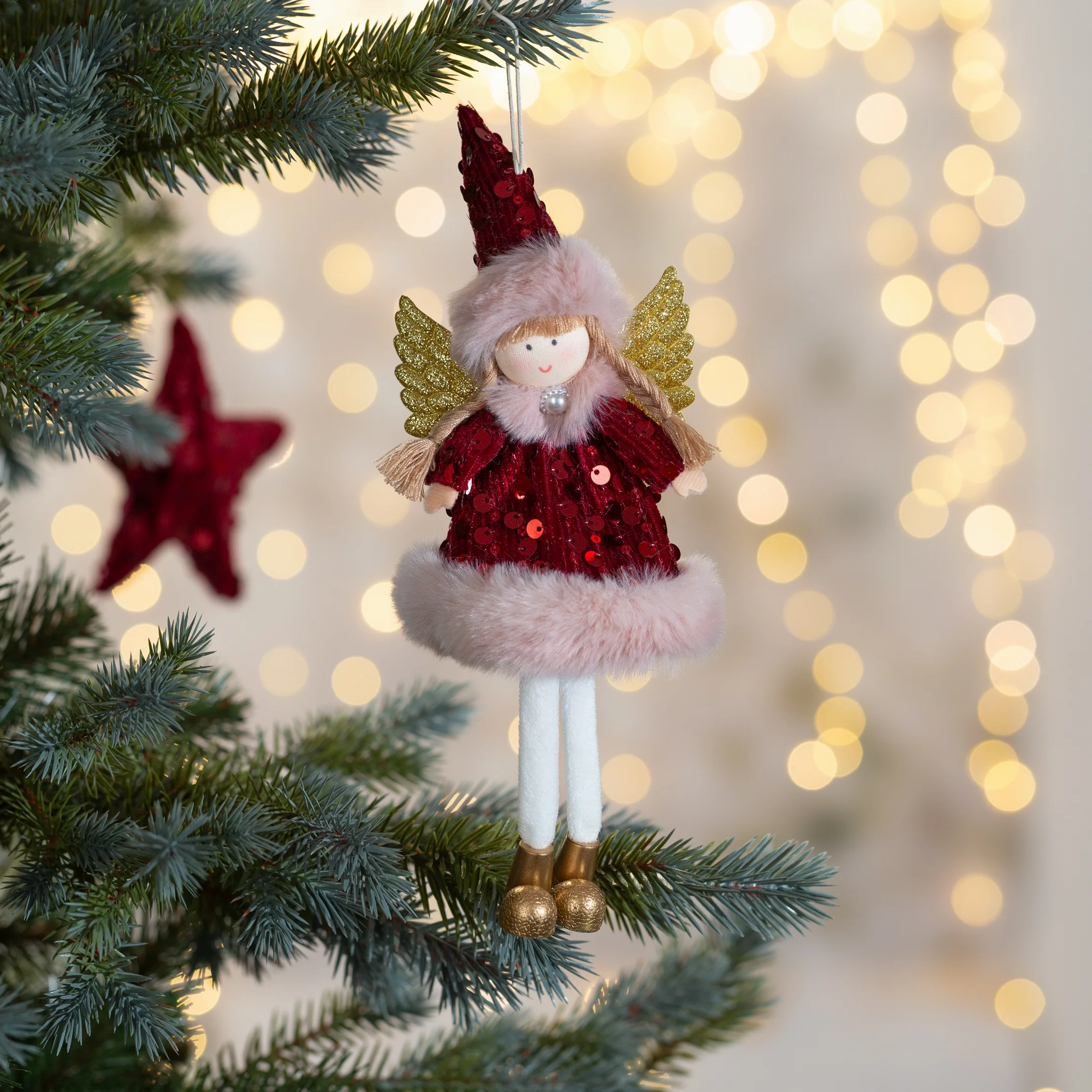 Ozdoba choinkowa ELF z lśniącymi cekinami | 