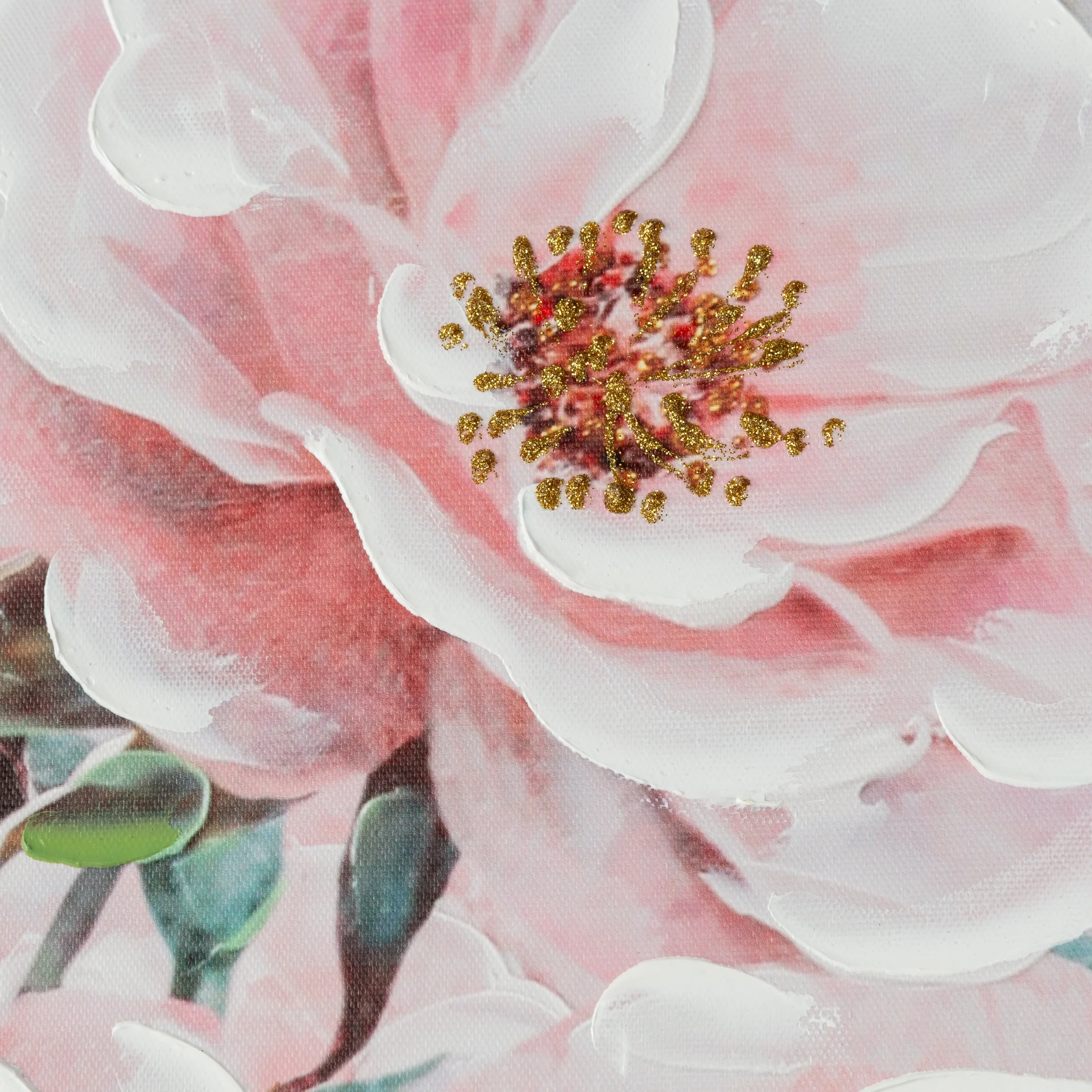 Obraz postaci różowy ręcznie malowany na płótnie w ramie 70x100 cm ISABELLE