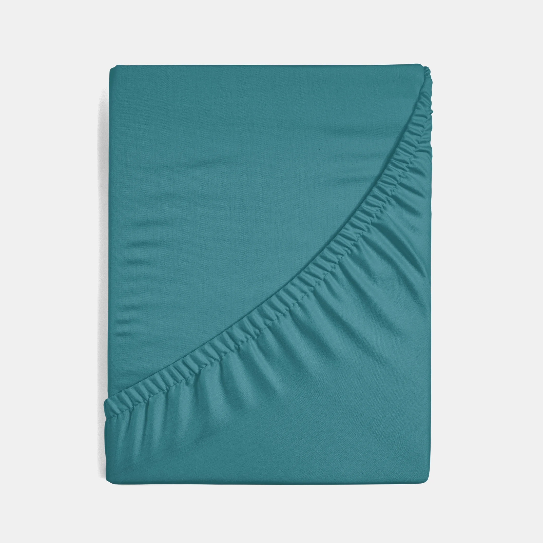 Prześcieradło gładkie z gumką 160x200 cm z satyny bawełnianej kolor turkusowy 125 g/m2 NOVA 3