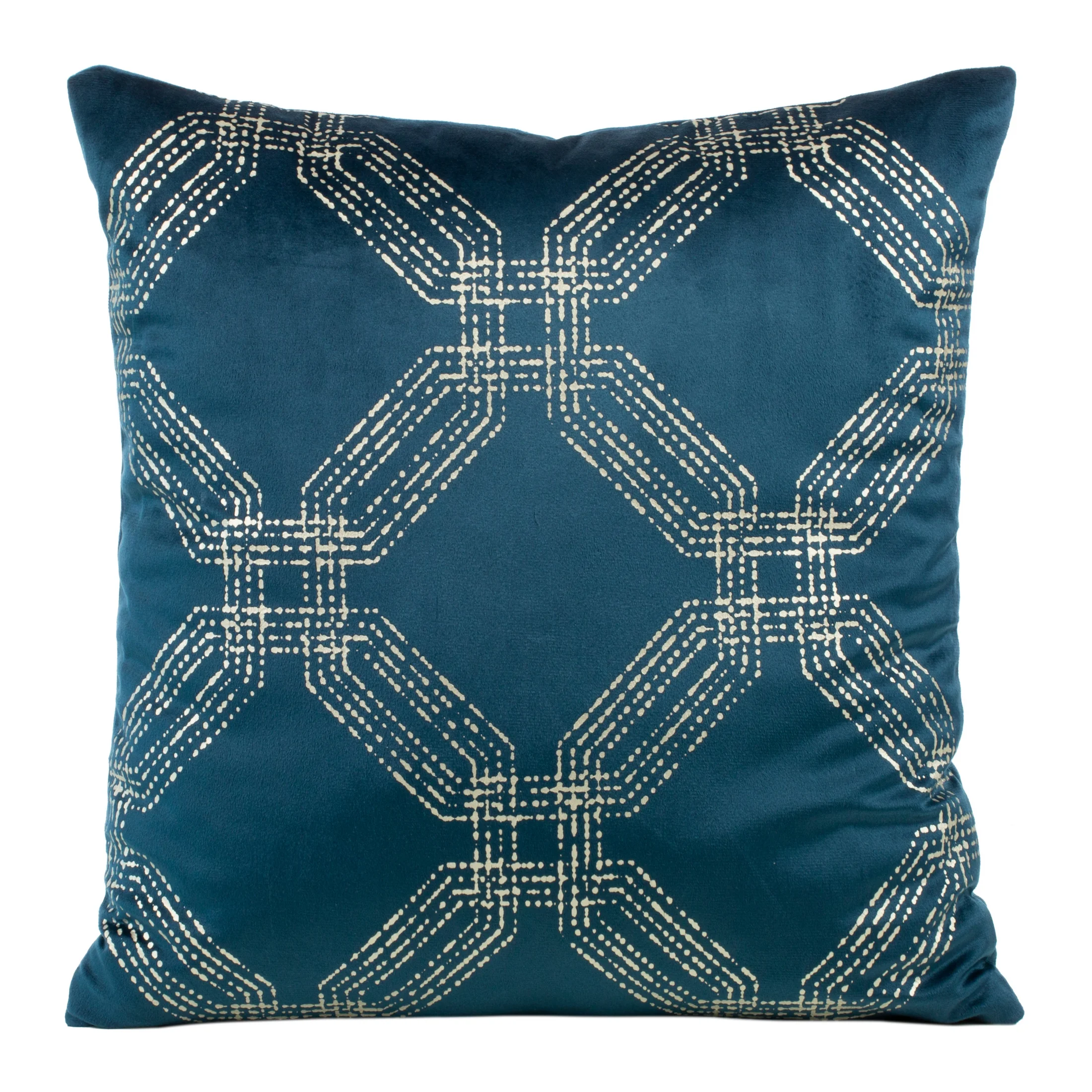 Poszewka na poduszkę 45x45 cm welwetowa kolor granatowy z błyszczącym nadrukiem BLINK 30 | eurofirany