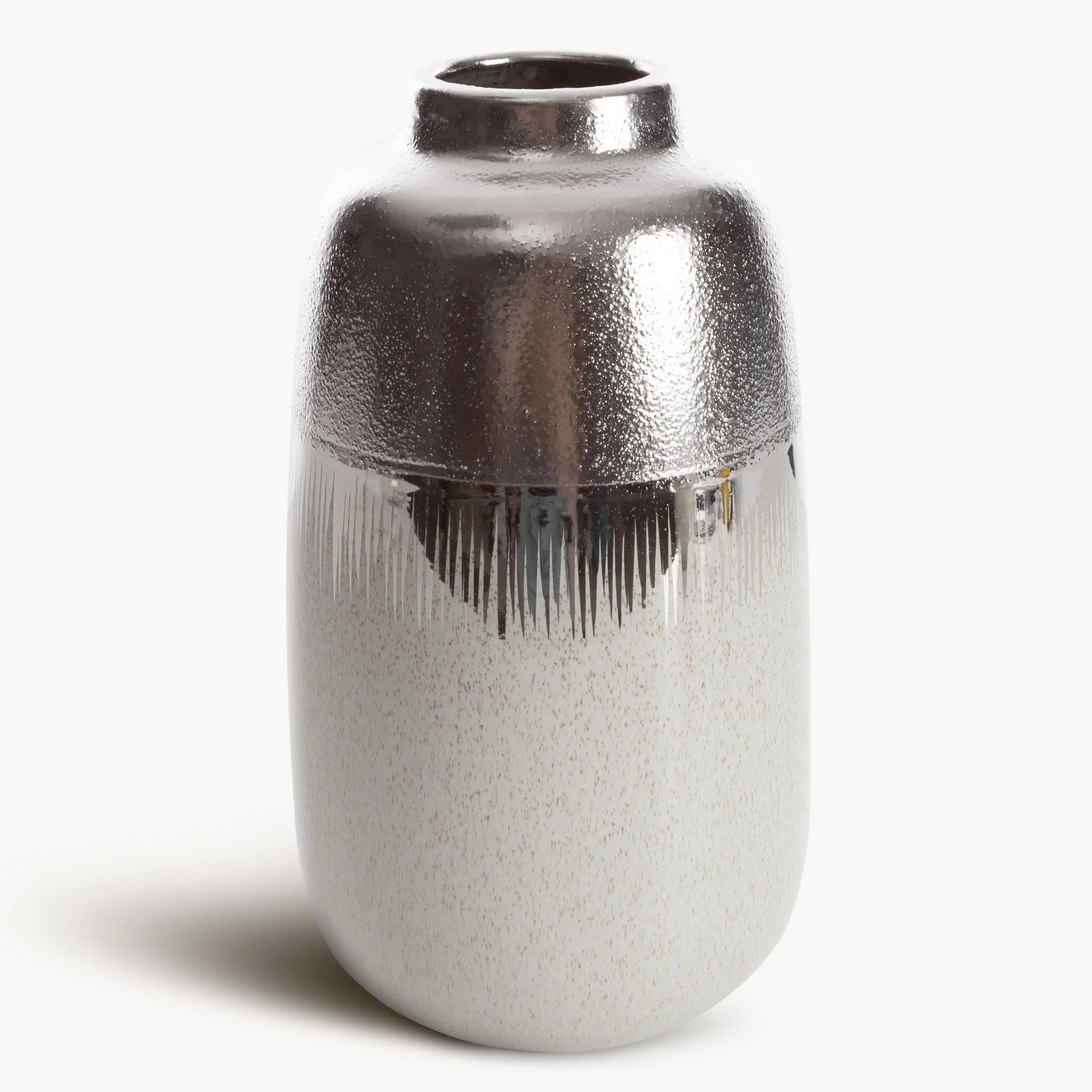 Wazon ceramiczny MAX 2 łączący fakturę granitu z lśniącą powierzchnią | eurofirany