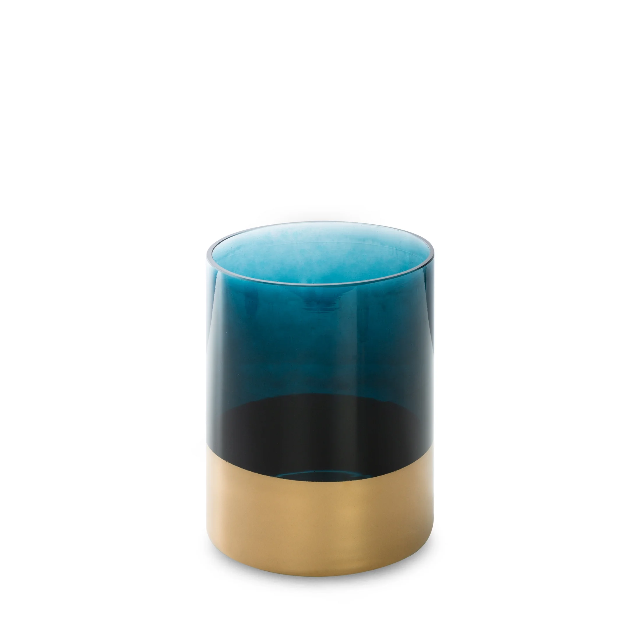 LIMITED COLLECTION świecznik LILI turkusowo-złoty z malowanego szkła artystycznego | eurofirany