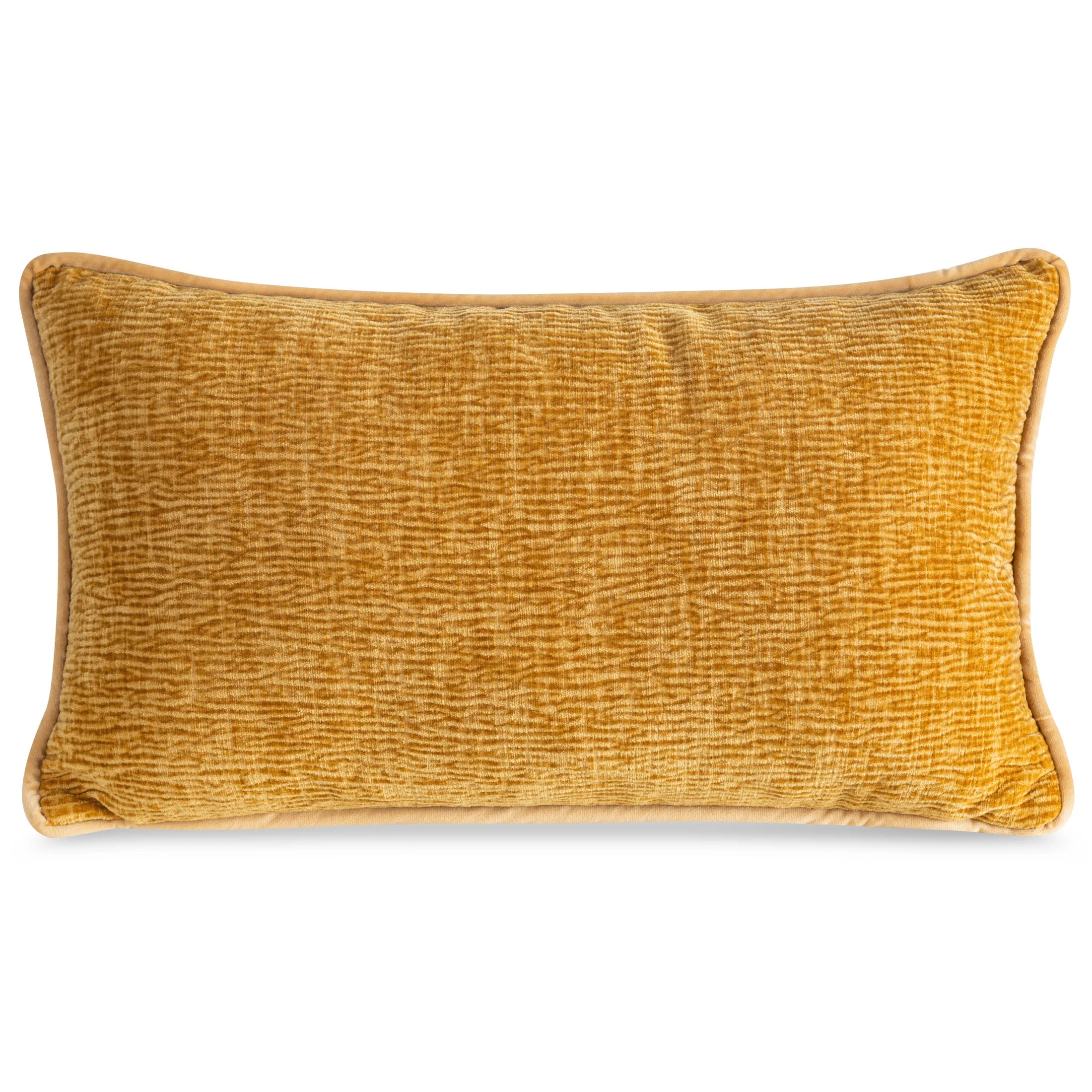 Poszewka na poduszkę 30x50 cm miodowa z szenilowej tkaniny ROSI | eurofirany