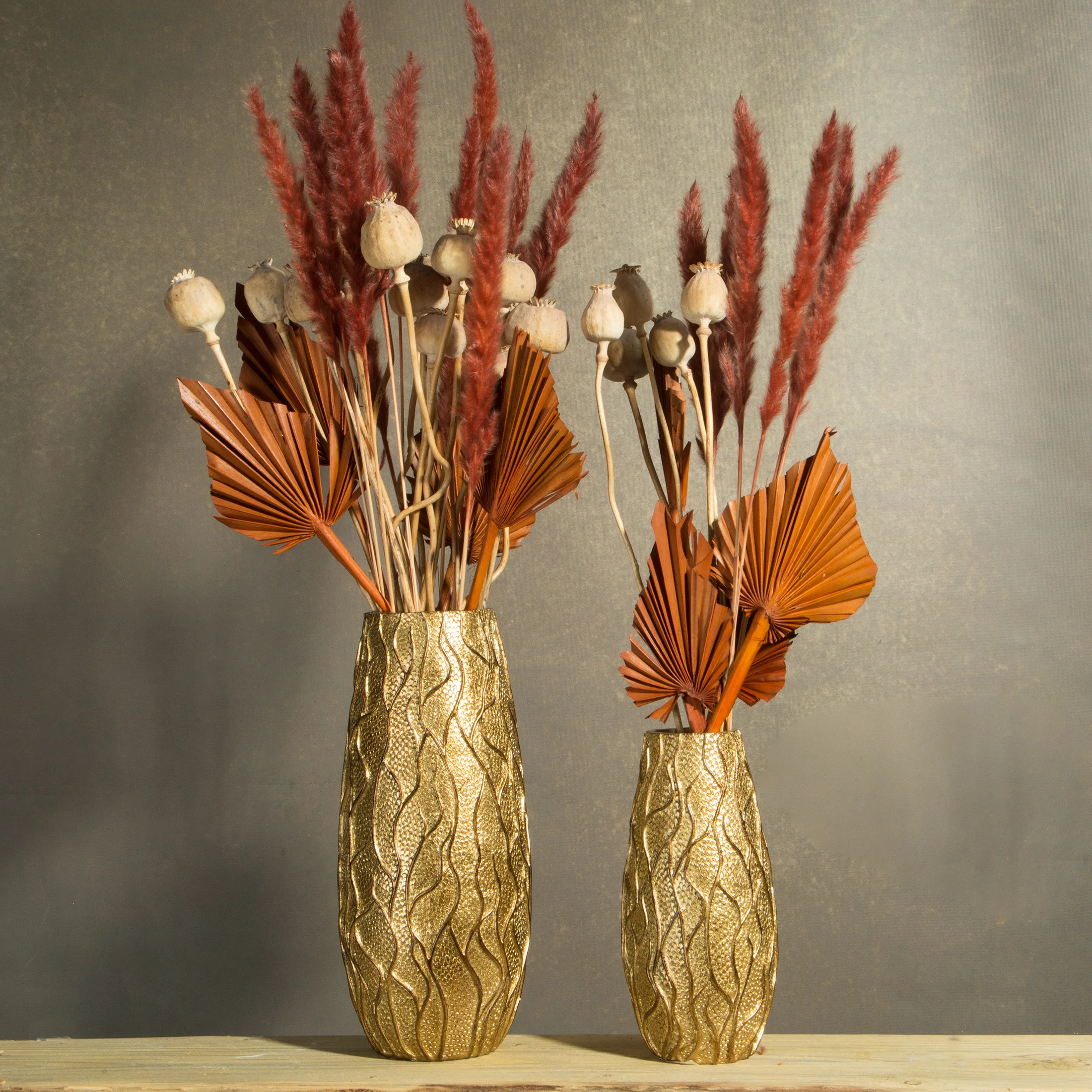 Bukiet suszonych traw babala niebieski pęczek 10 szt. 68 cm