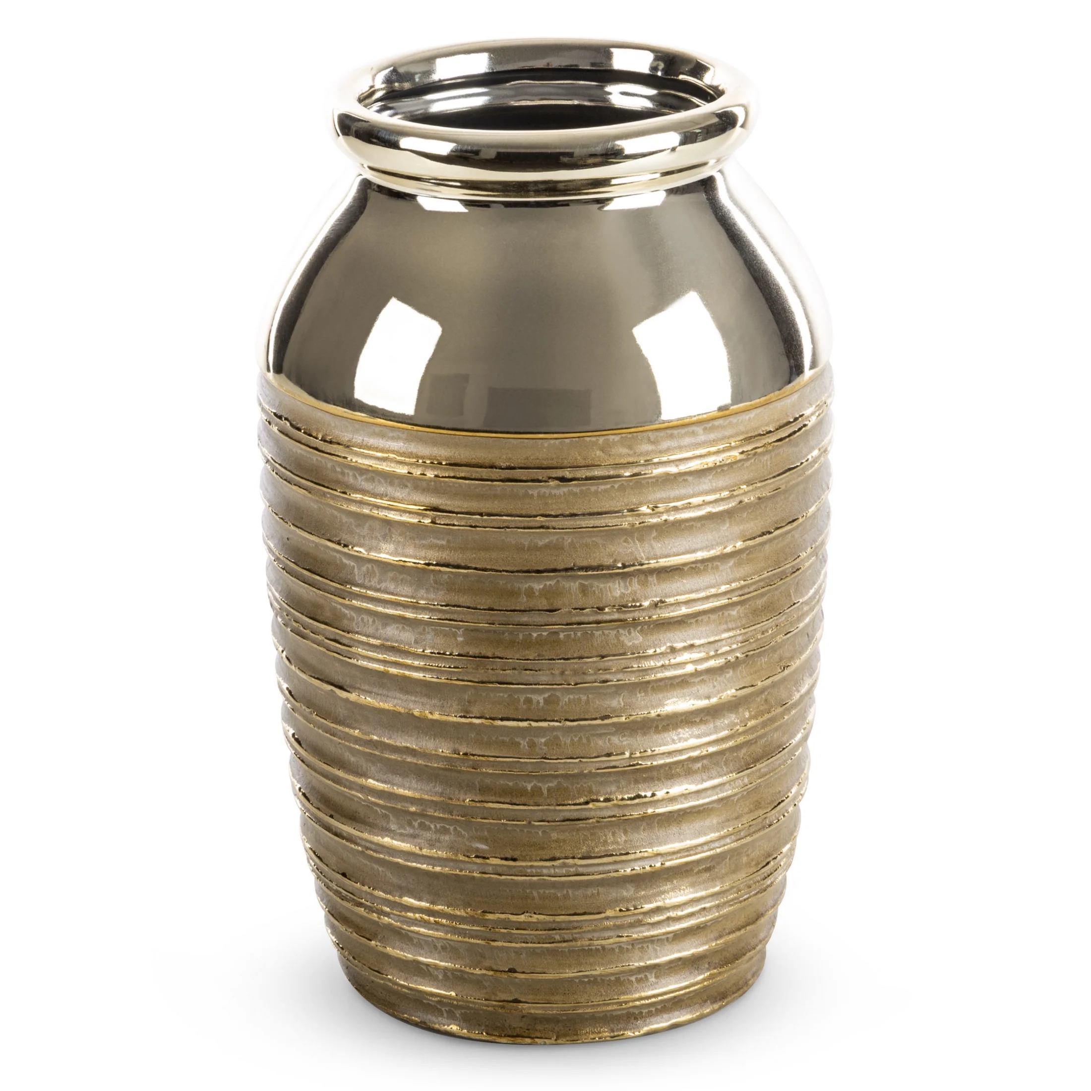 Wazon ceramiczny DORI złota ze żłobieniami | eurofirany