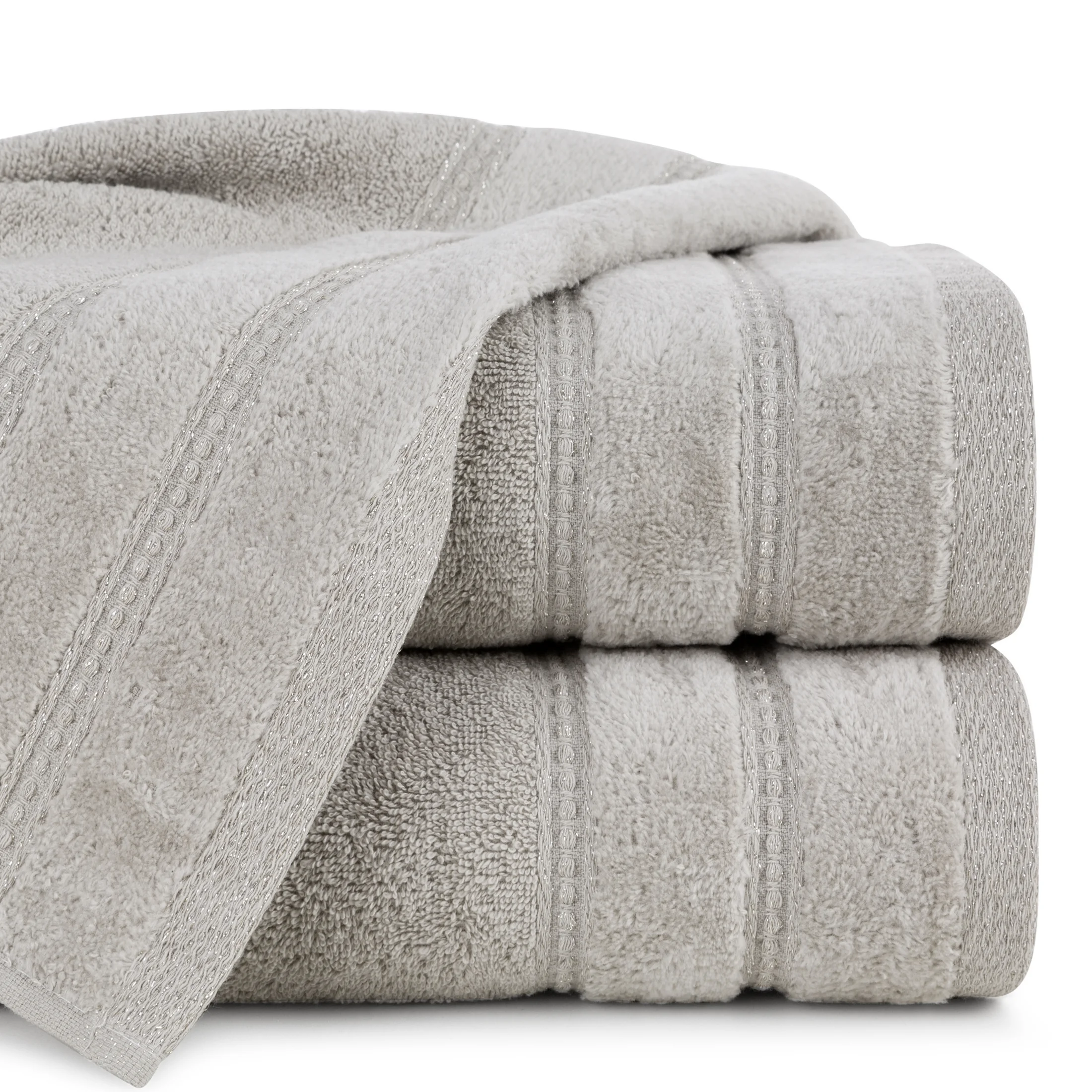 Ręcznik do rąk 30x50 cm bawełniany kolor beżowy zdobiony błyszczącymi paseczkami 500 g/m2 GLORY 4