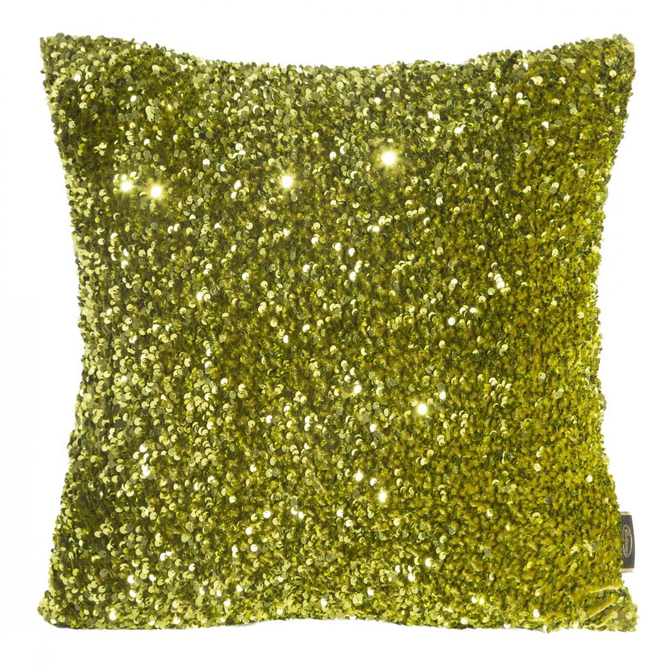 Poszewka na poduszkę 45x45 cm welwetowa kolor zielony dwustronna z cekinami BELISA | eurofirany