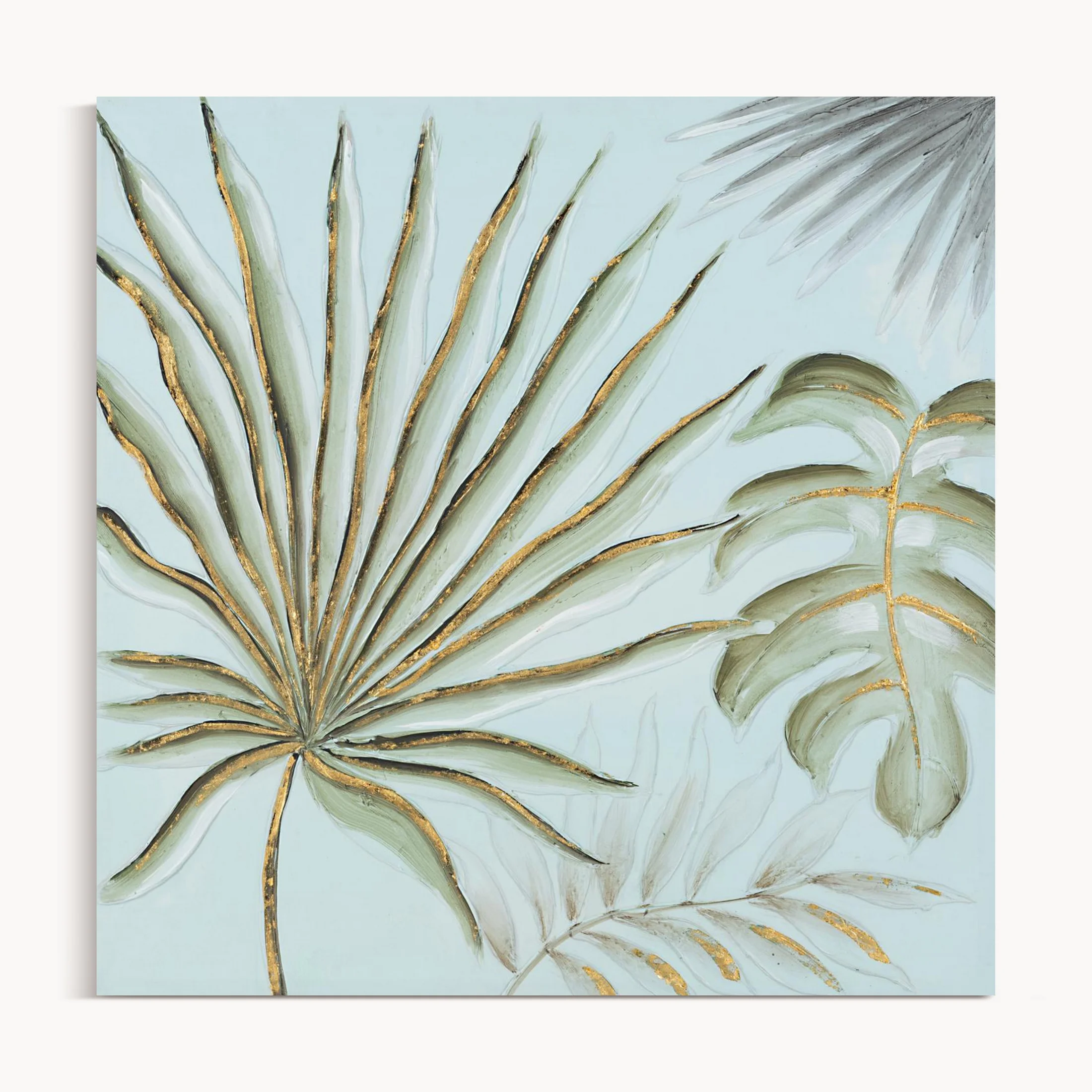 Obraz NATURE ręcznie malowane na płótnie egzotyczne liście | eurofirany