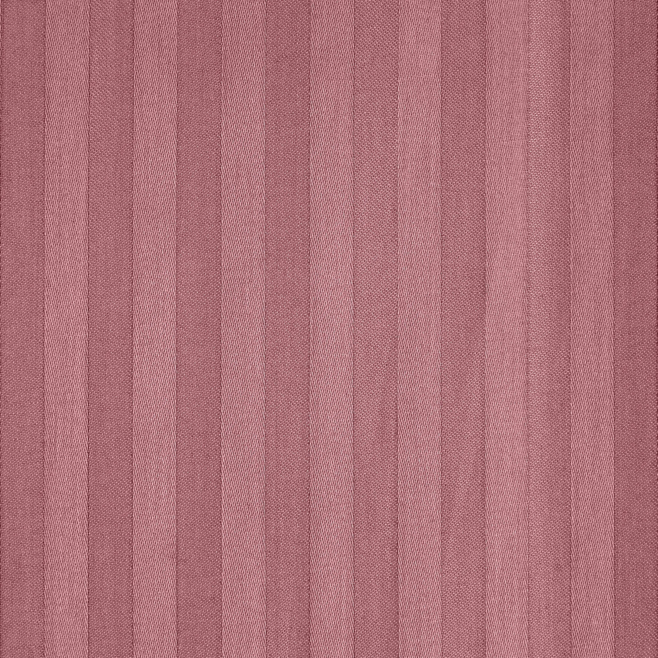 Pościel 140x200 cm komplet 2 częściowy satyna bawełniana kolor pudrowy róż w drobne prążki VERA