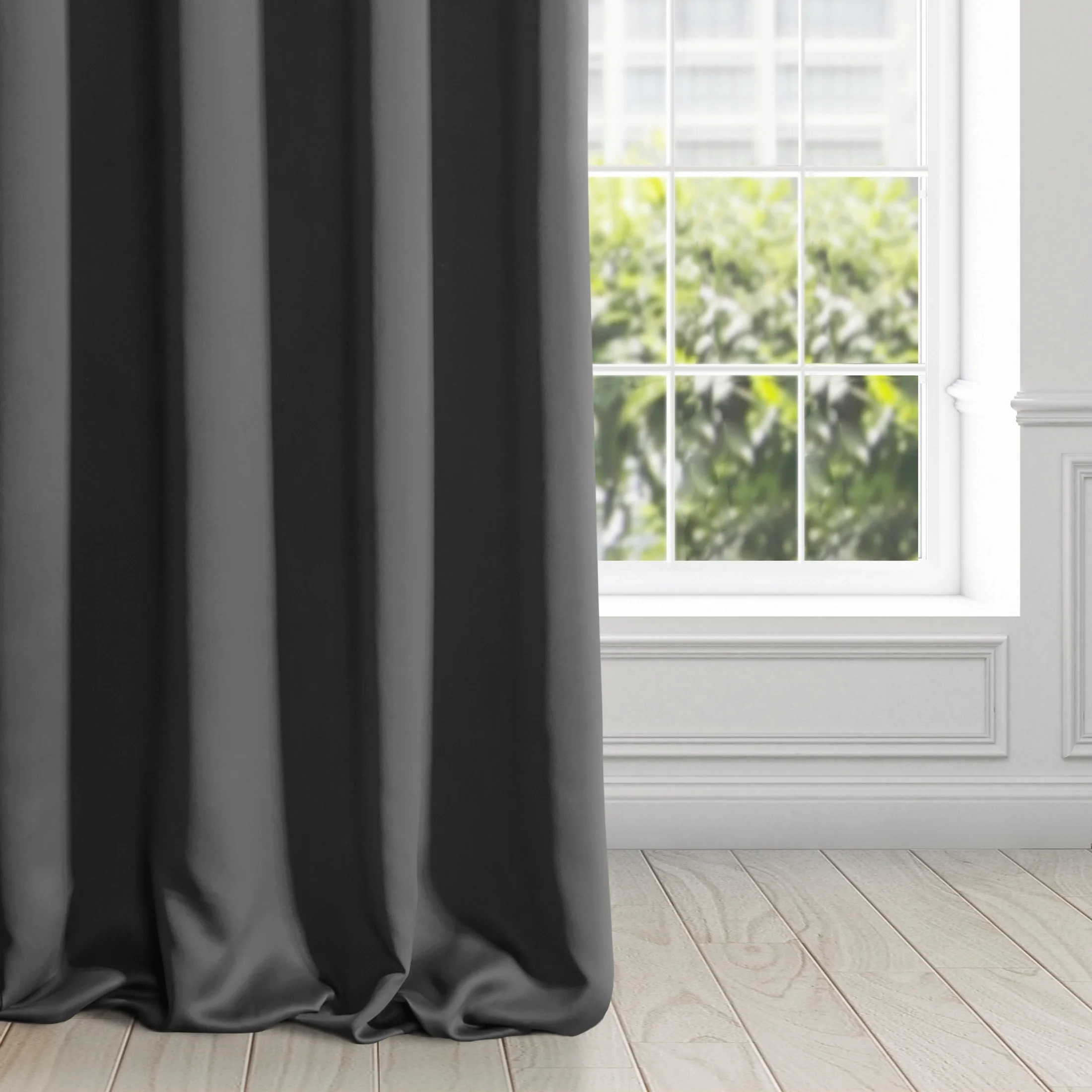 Zasłona czarna zaciemniająca gładka półmatowa 135x250 cm przelotka - LOGAN | eurofirany