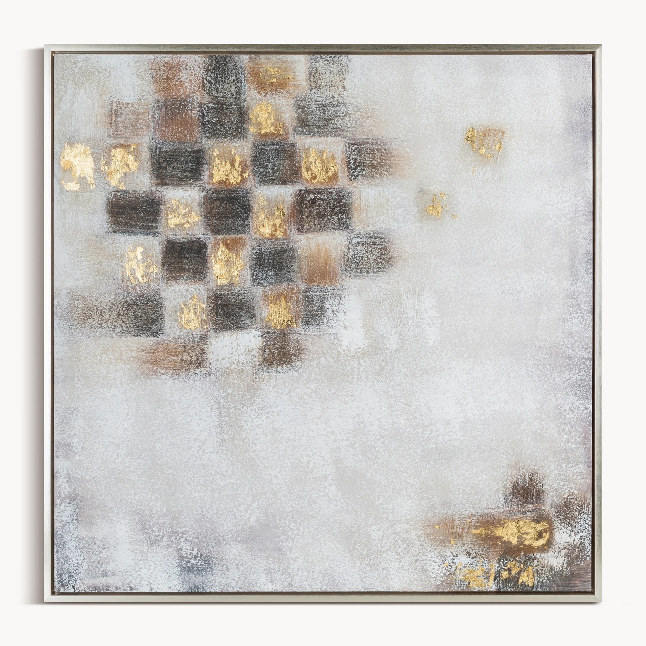 Obraz DELUSION 2 ręcznie malowany na płótnie ze złotymi elementami oprawiony w ramę | eurofirany